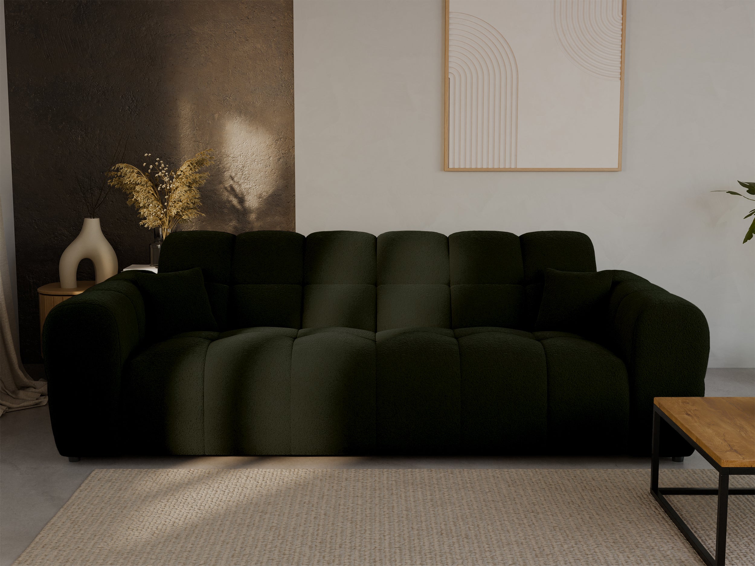 Sofa trzyosobowa Monti oliwkowa szenil