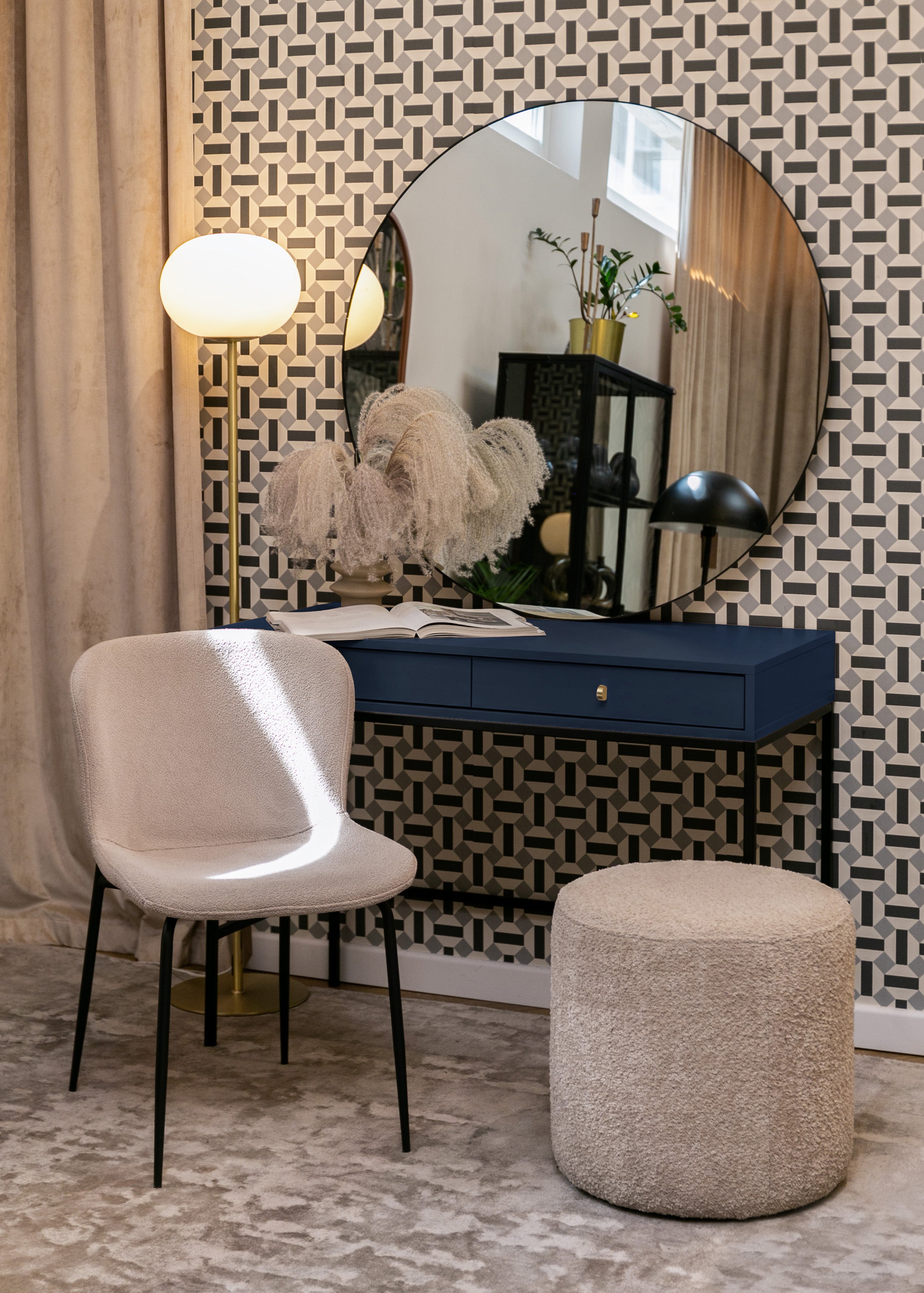 Toaletka biurko z szufladami Monne 104x50 cm granatowa