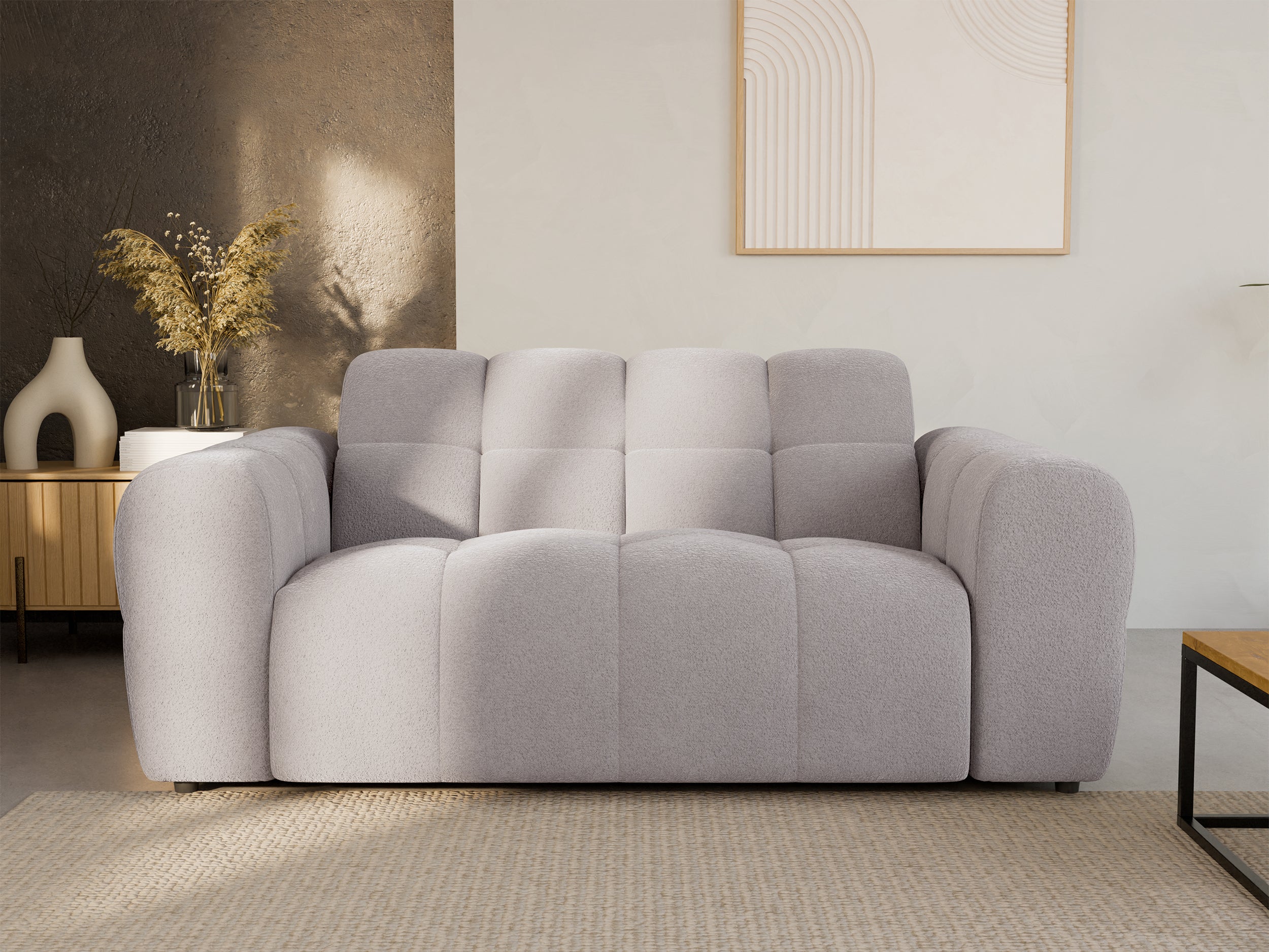 Sofa dwuosobowa Monti szarobeżowa szenil