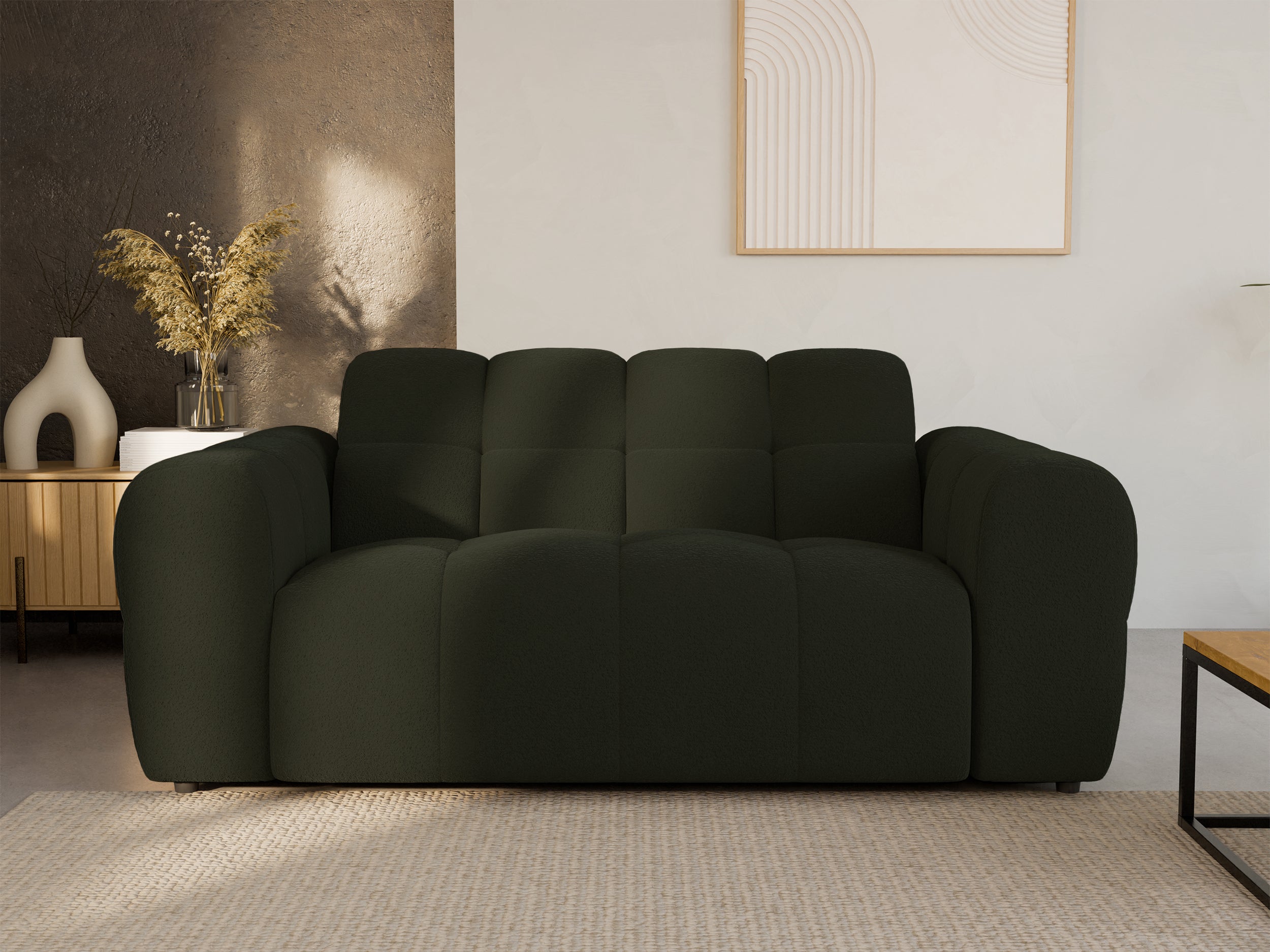 Sofa dwuosobowa Monti oliwkowa szenil