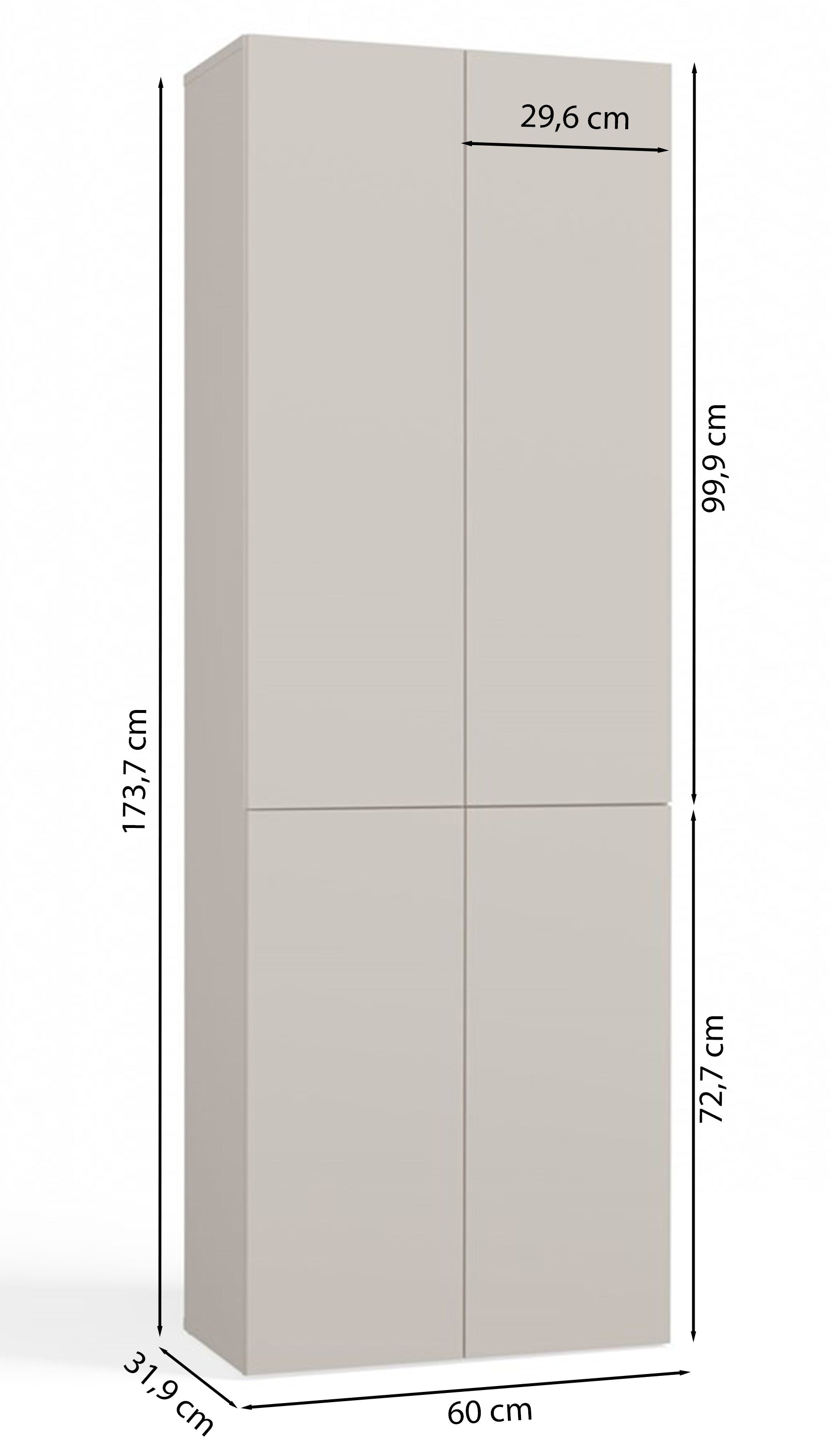 Słupek łazienkowy Nel z koszem na pranie 60 cm kaszmir