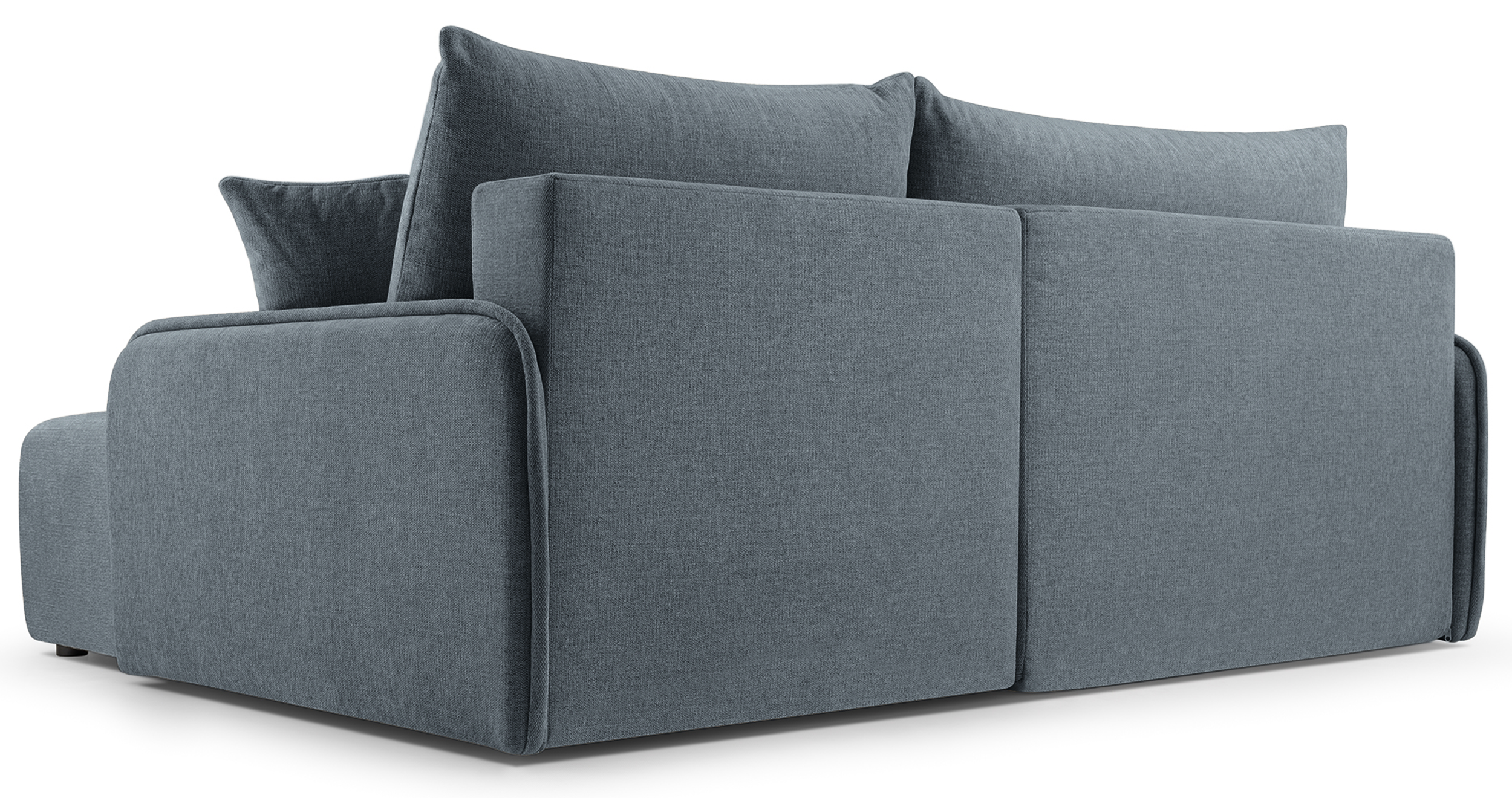 Narożnik z funkcją spania Netarro L-kształtny prawostronny z pojemnikiem ciemnoszary szenil