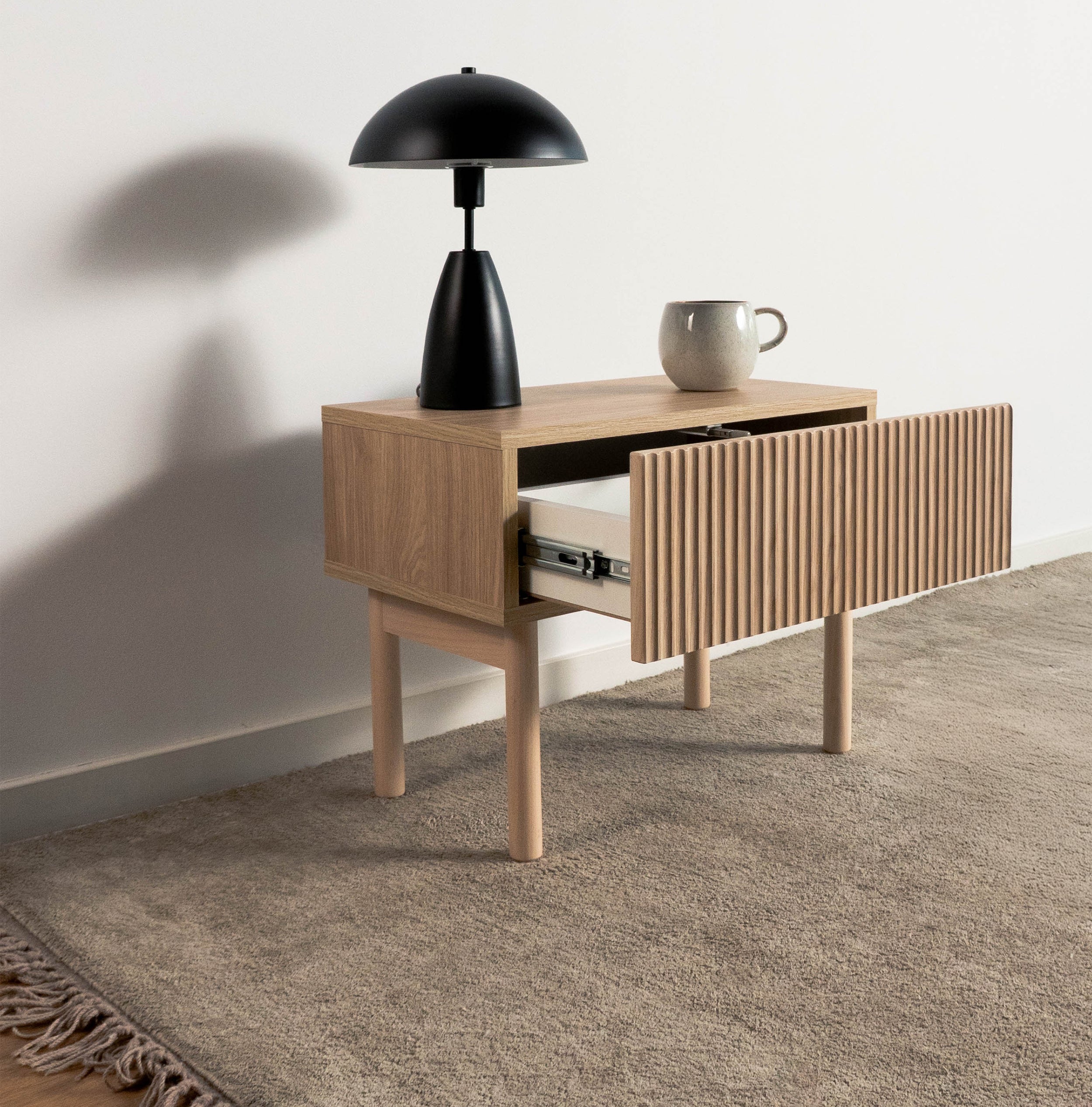 Szafka nocna Nolie z szufladą i nóżkami 50 cm Dąb Olejowany