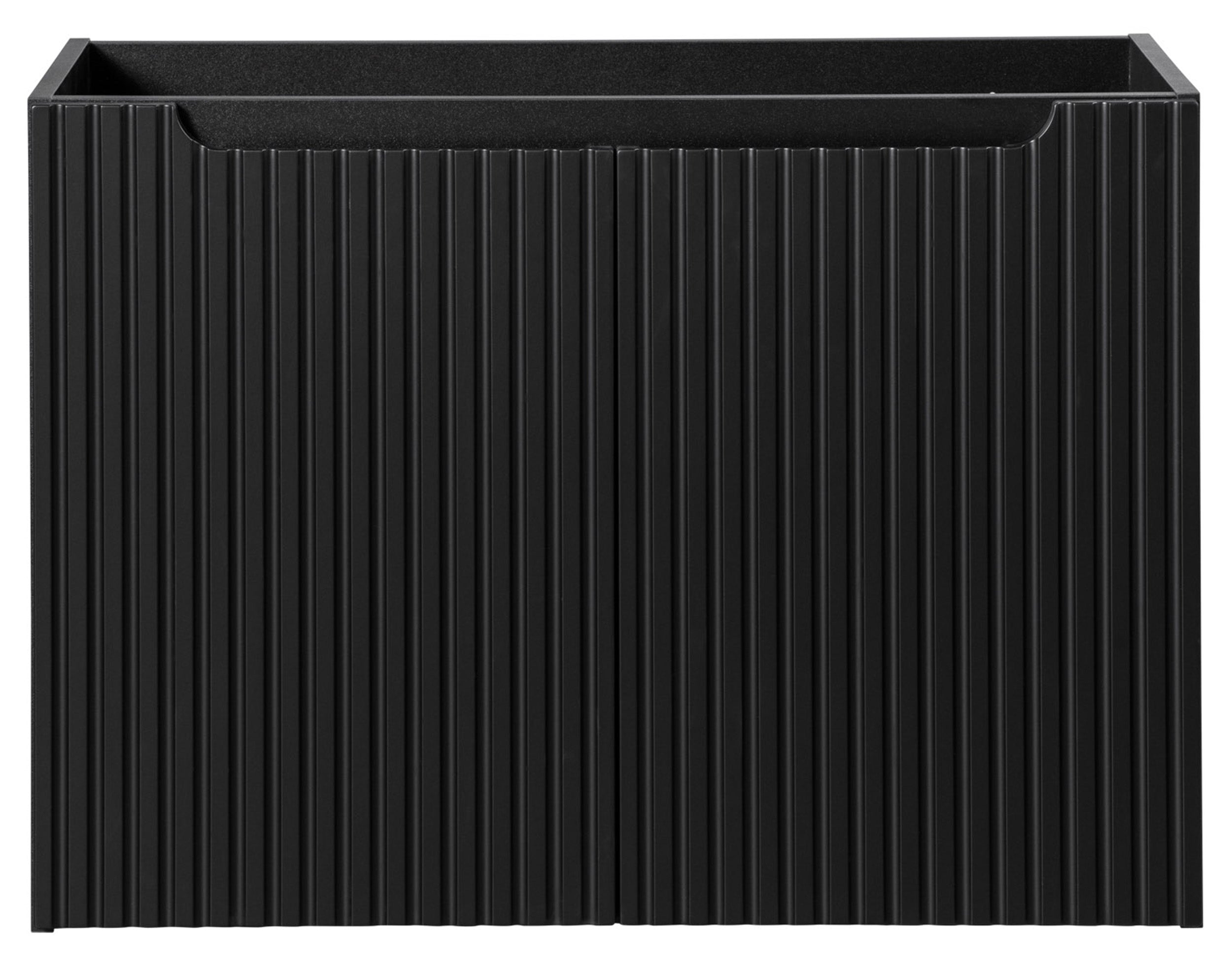 Szafka łazienkowa dwudrzwiowa Novia z blatem i umywalką nablatową 80 cm czarna/dąb