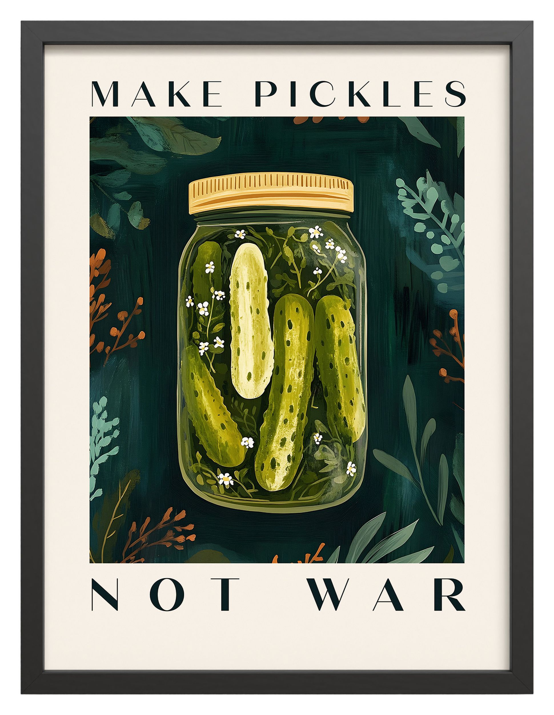 Obraz w czarnej ramie Pickles 40x30 cm