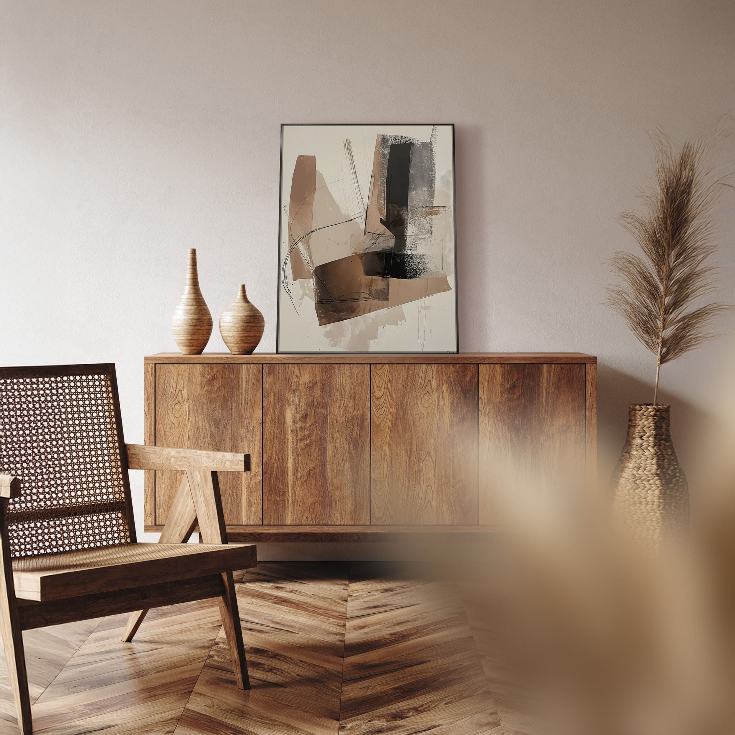 Obraz w czarnej ramie Diffused 70x50 cm