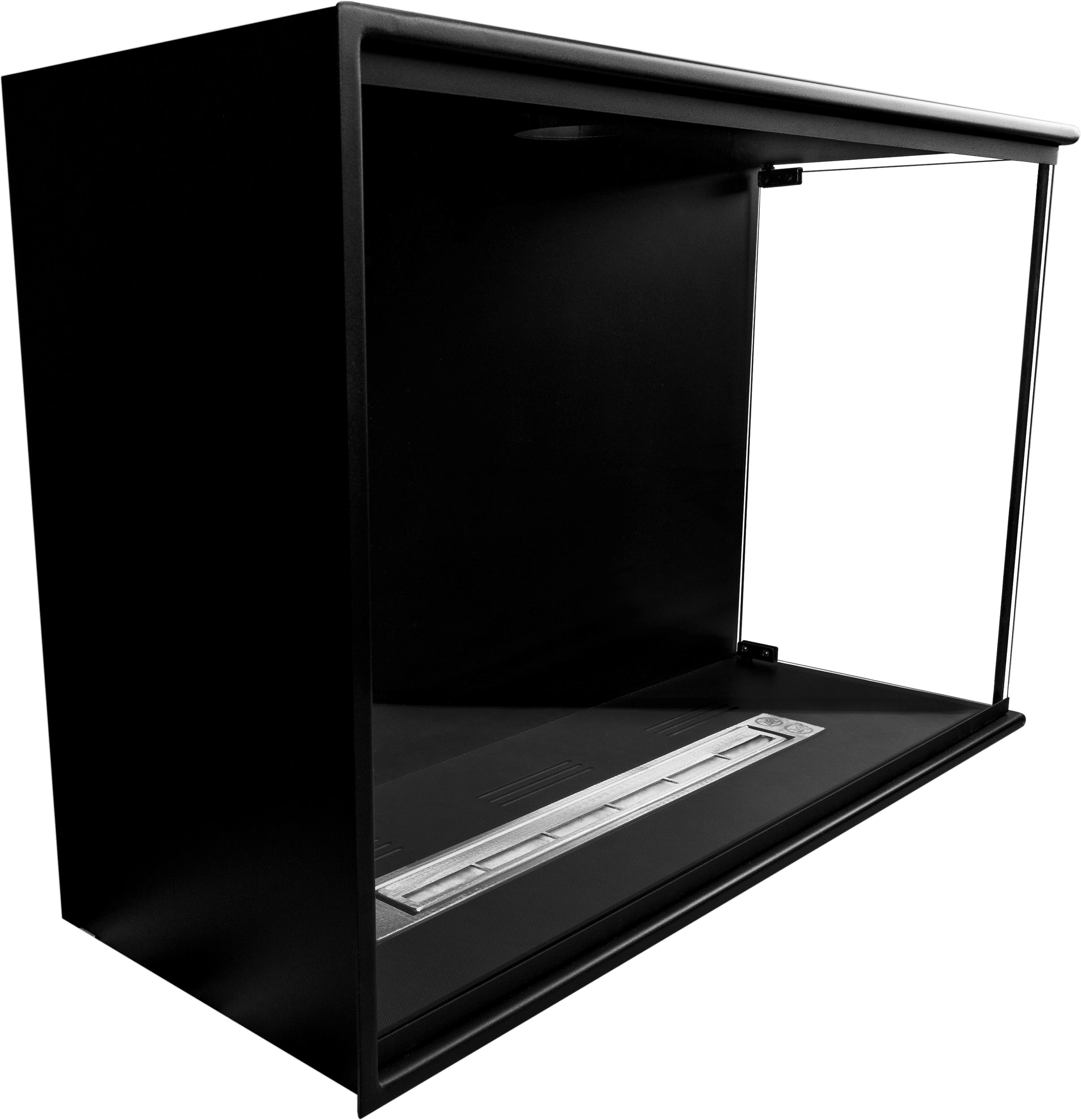 Biokominek do zabudowy Obvingy 80x50x30 cm prawy czarny strukturalny