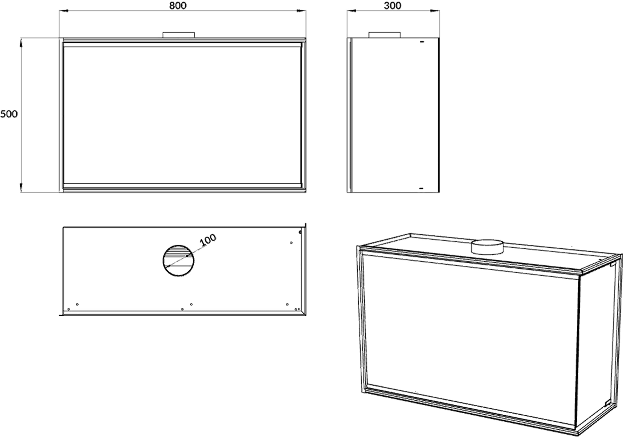 Biokominek do zabudowy Obvingy 80x50x30 cm prawy czarny strukturalny