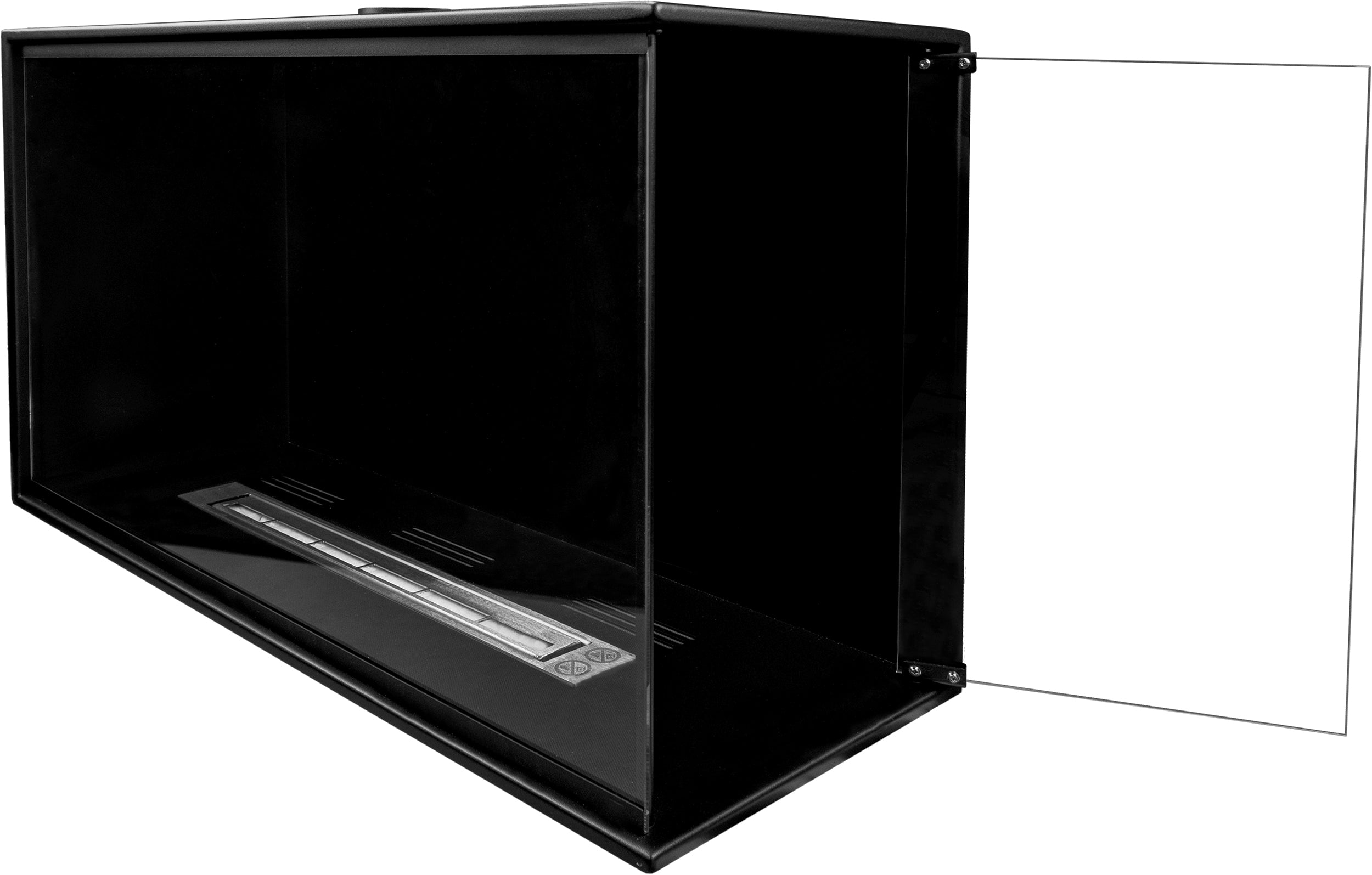 Biokominek do zabudowy Obvingy 80x50x30 cm prawy czarny strukturalny