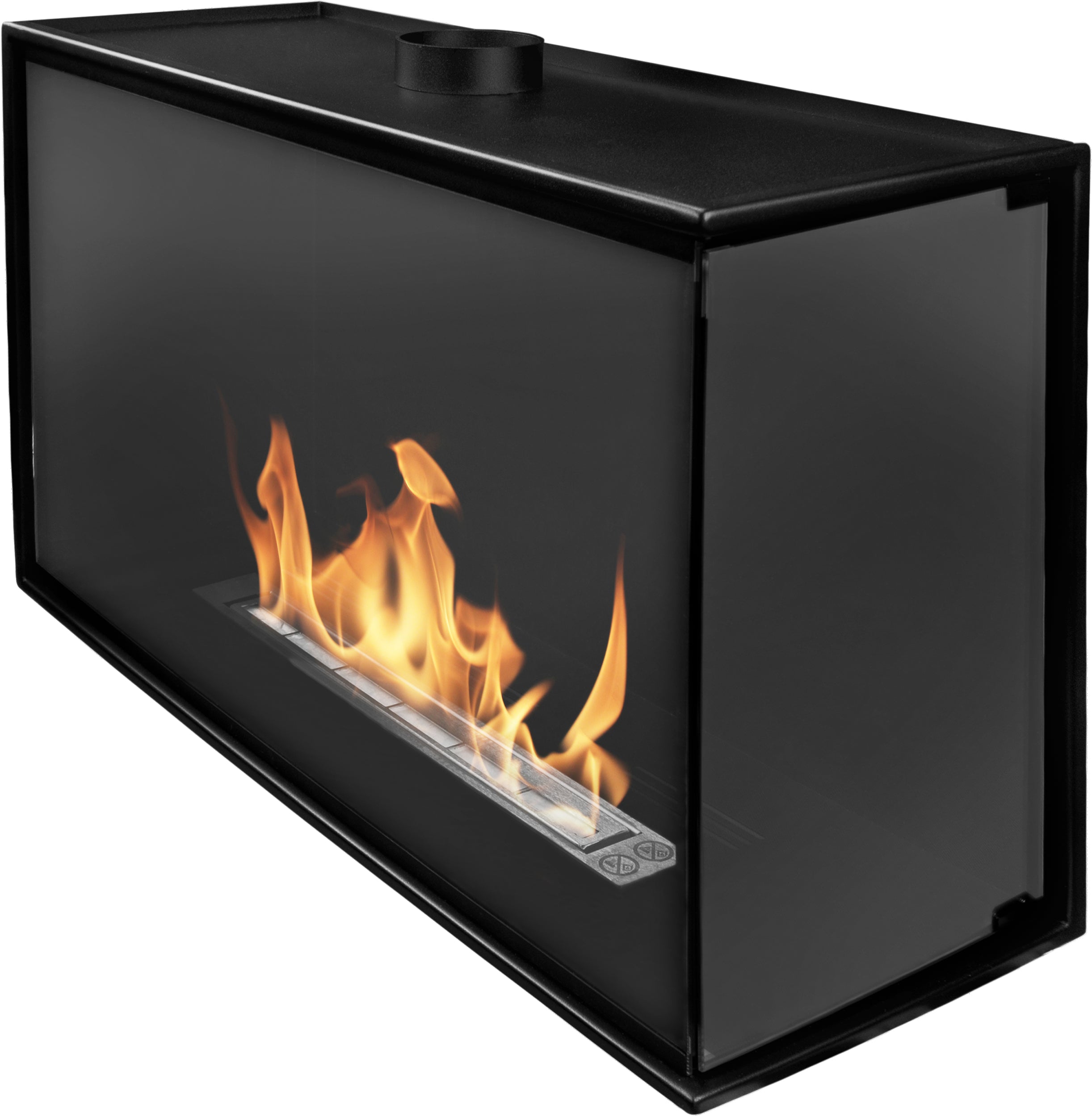 Biokominek do zabudowy Obvingy 80x50x30 cm prawy czarny strukturalny