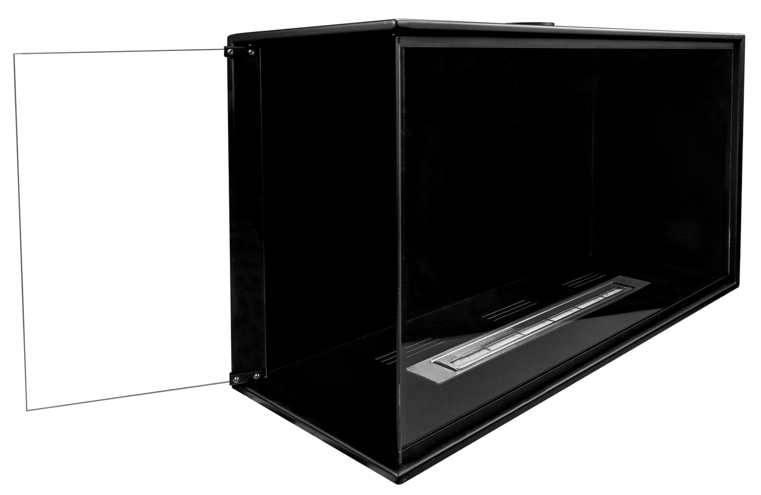 Biokominek do zabudowy Obvingy 80x50x30 cm lewy czarny strukturalny