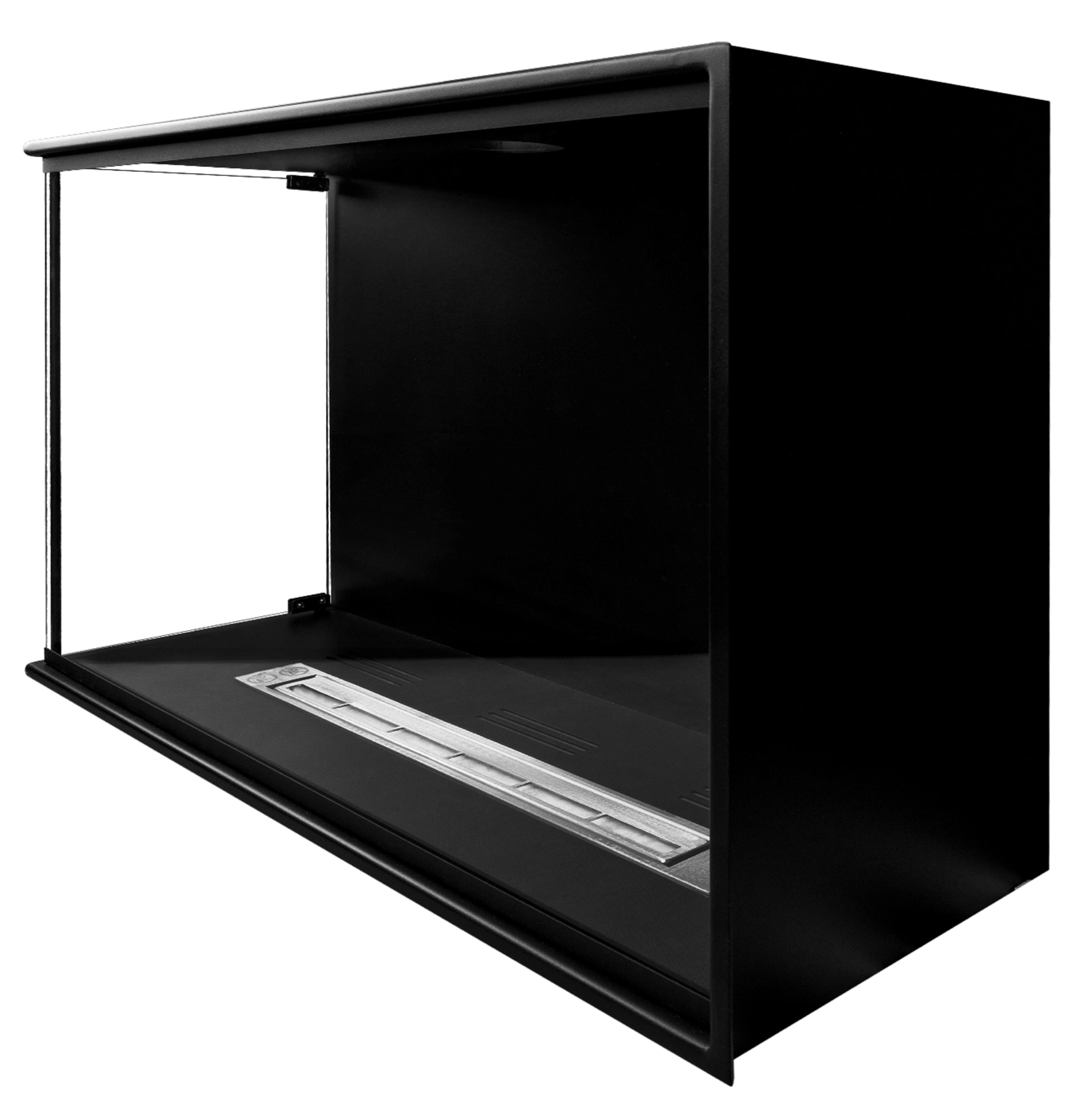 Biokominek do zabudowy Obvingy 80x50x30 cm lewy czarny strukturalny