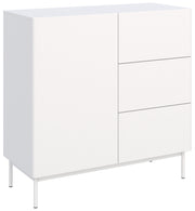 Komoda jednodrzwiowa Olio z trzema szufladami 100 cm biała
