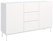 Komoda dwudrzwiowa Olio z trzema szufladami 160 cm biała
