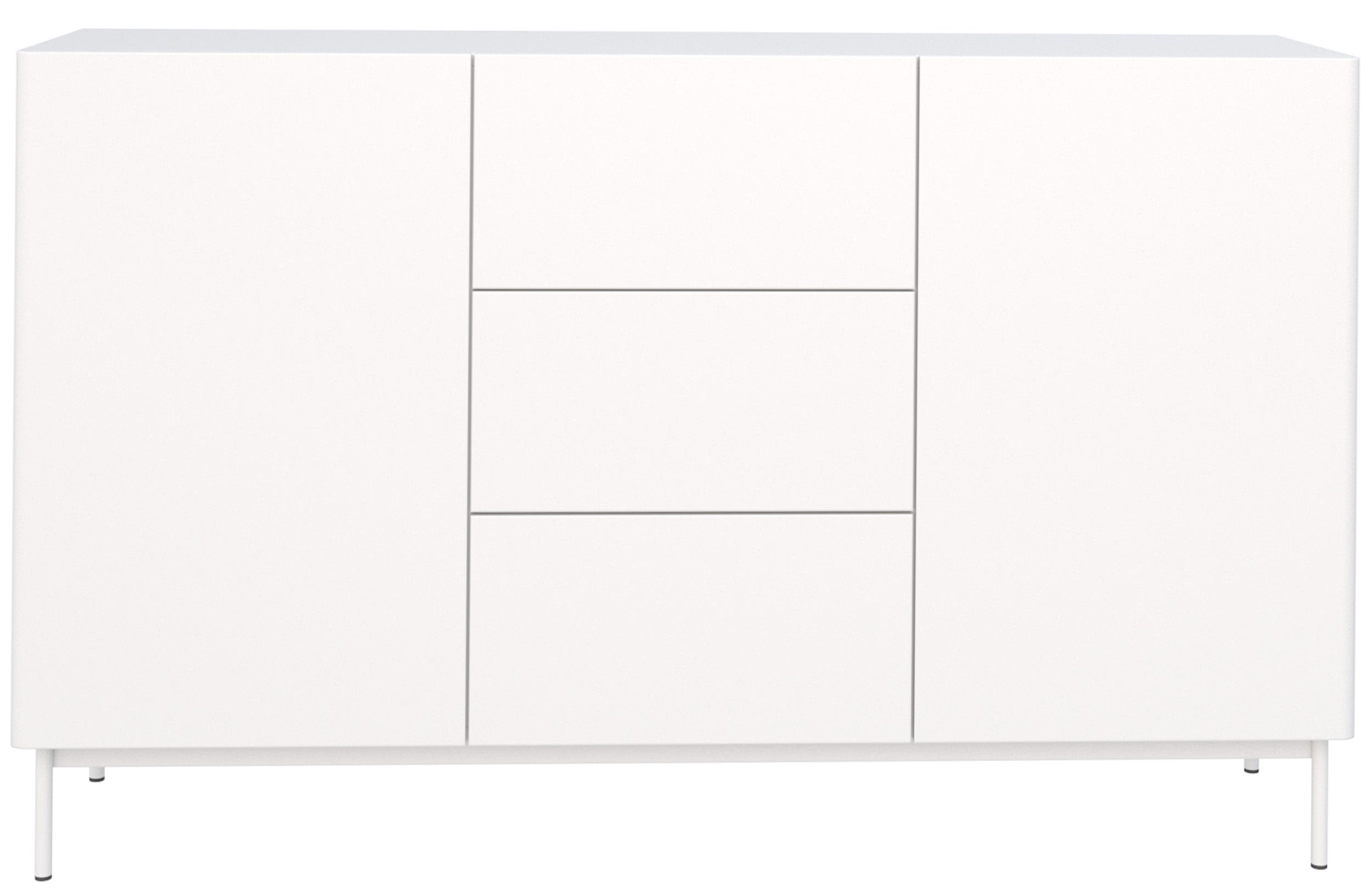 Komoda dwudrzwiowa Olio z trzema szufladami 160 cm biała