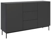 Komoda dwudrzwiowa Olio z trzema szufladami 160 cm czarna