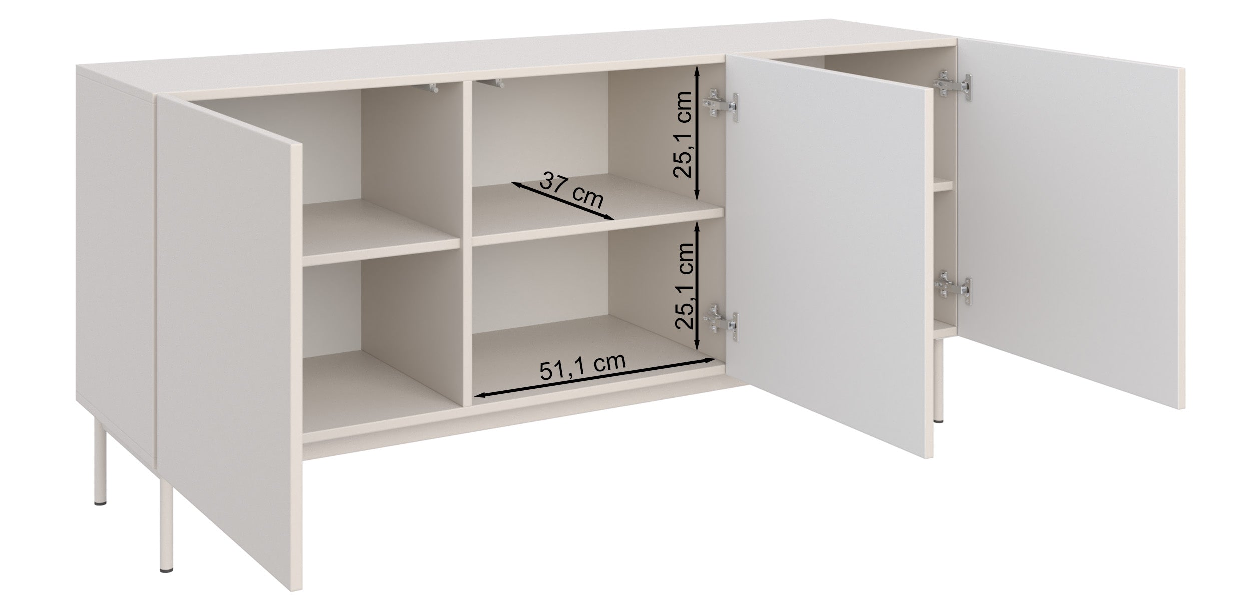 Szafka RTV trzydrzwiowa Olio wysoka 160 cm biała