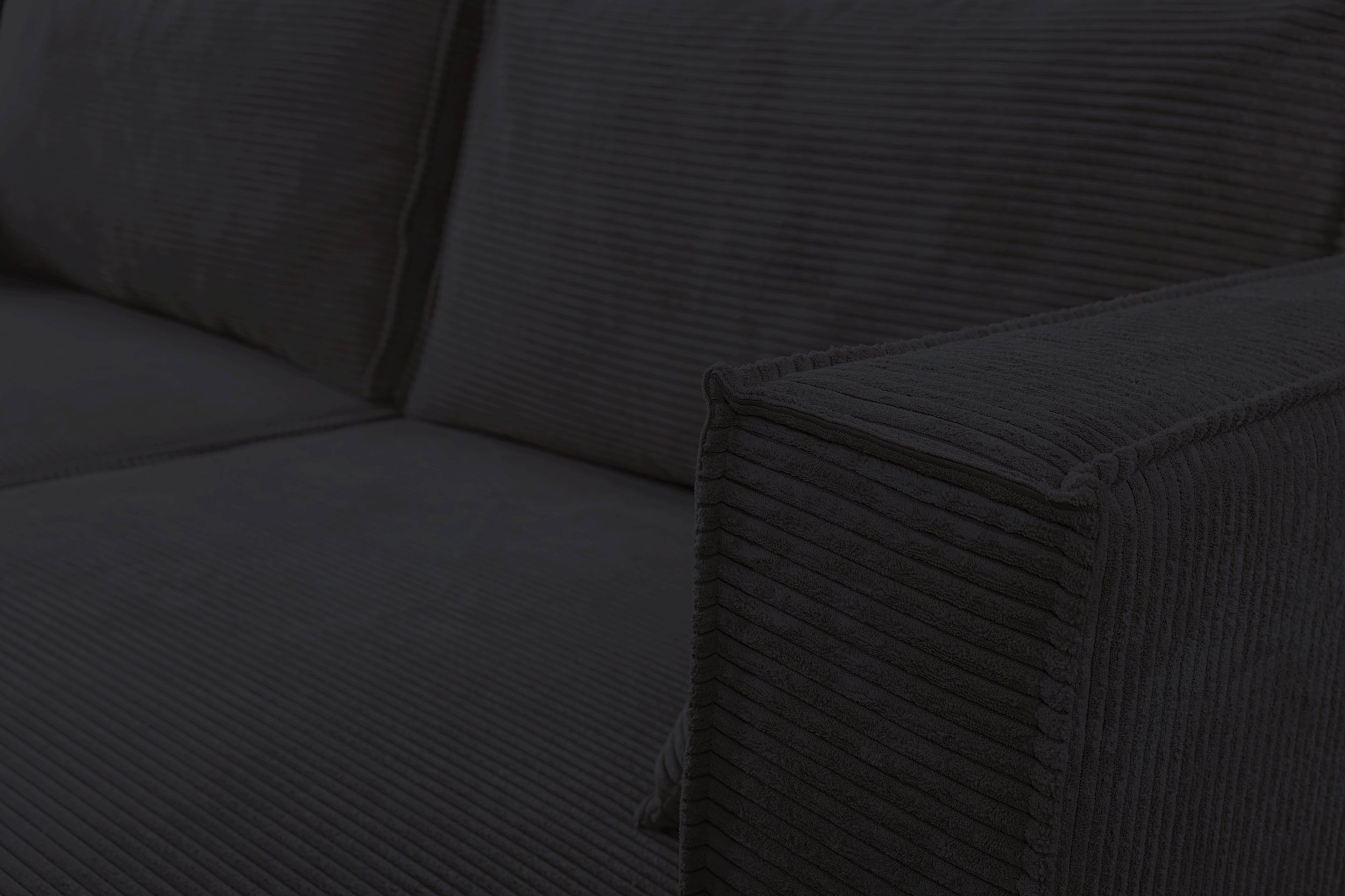 Narożnik z funkcją spania Ontaro L-kształtny uniwersalny z pojemnikiem grafitowy sztruks