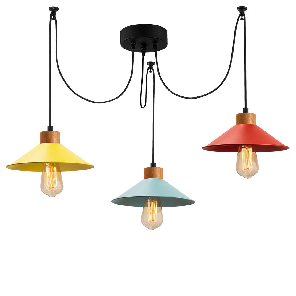 Lampa wisząca Jaspara kaskada x3 kolorowa