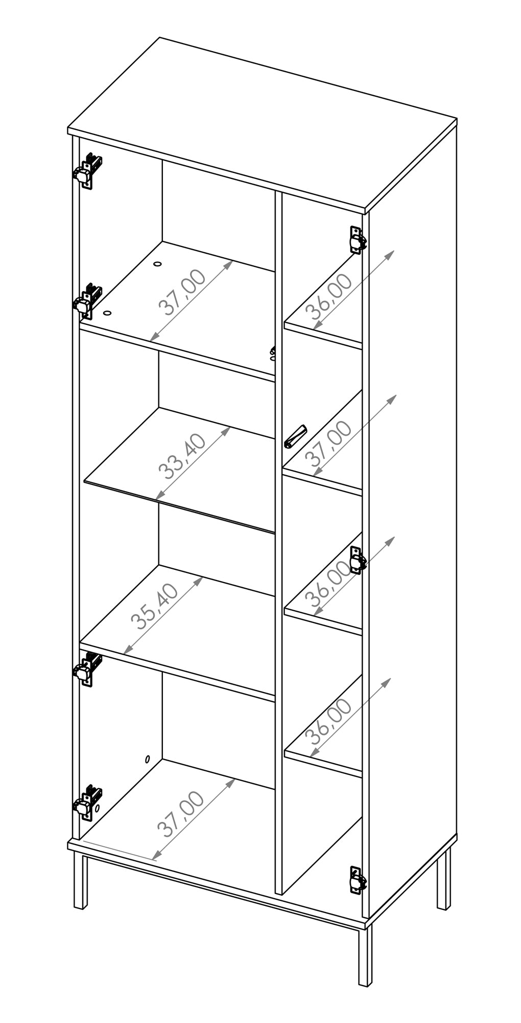 Witryna dwudrzwiowa Perila 70 cm biała