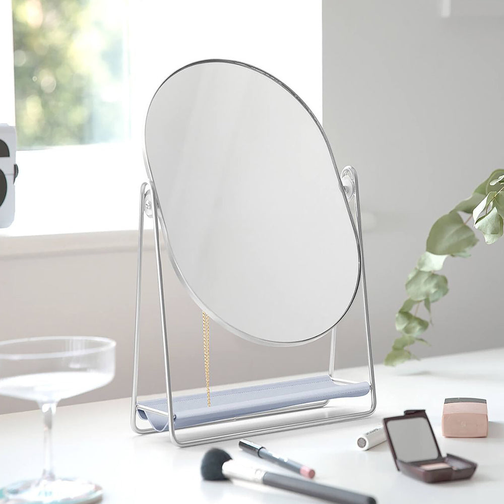 Lustro stojące Pebble Jewellery Stand srebrno - lawendowe