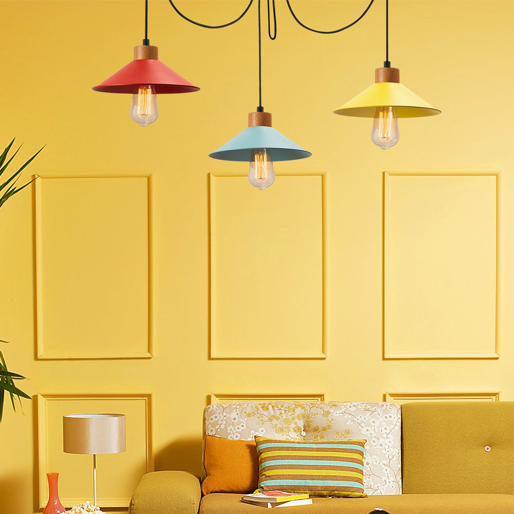 Lampa wisząca Jaspara kaskada x3 kolorowa