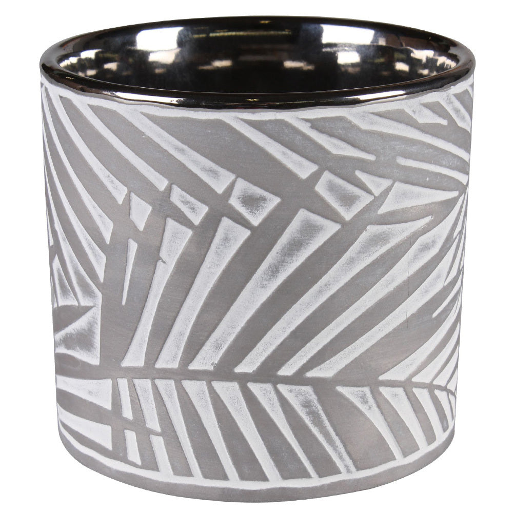 Osłonka na doniczkę Jarl ceramiczna 12,5 cm szara
