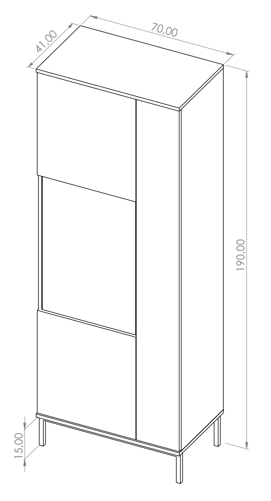 Witryna dwudrzwiowa Perila 70 cm czarna