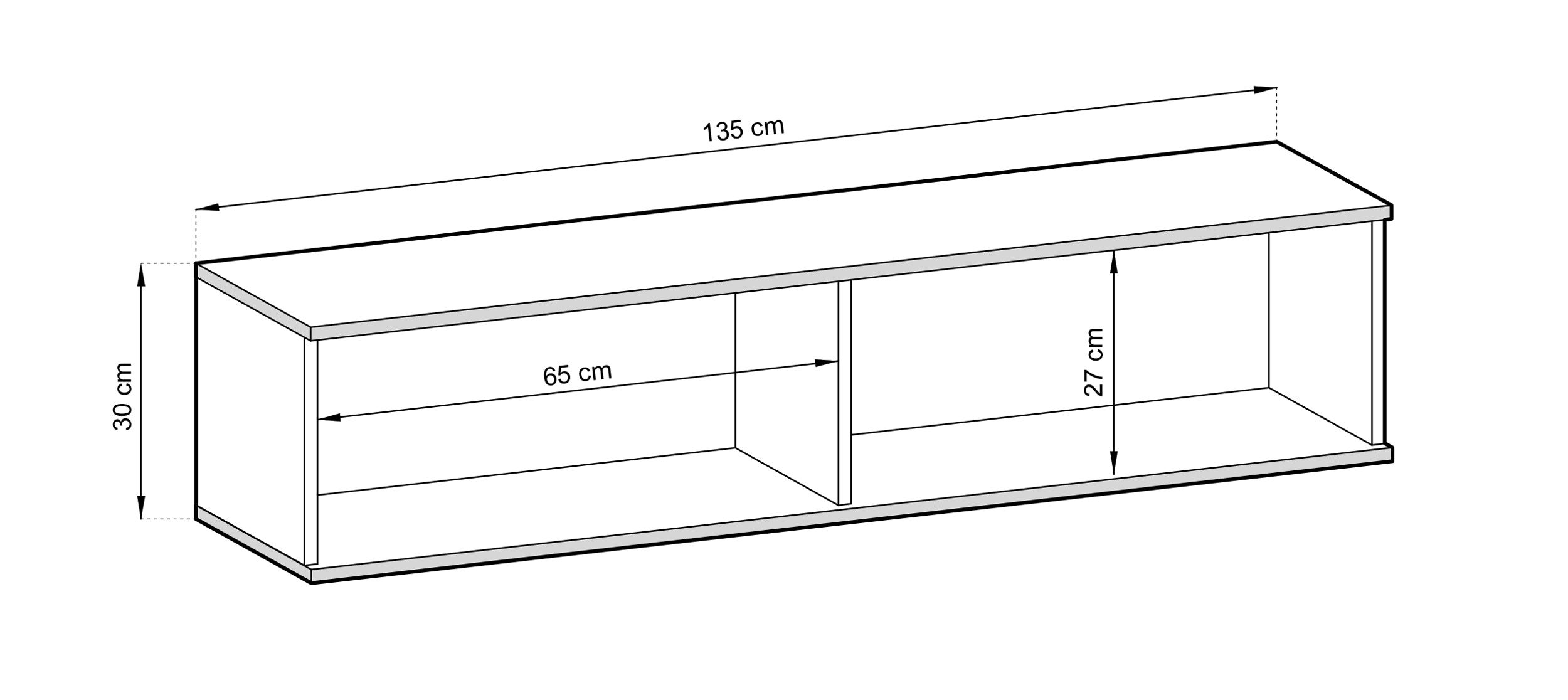 Szafka RTV Mucalma 135 cm beżowa ze złotymi wstawkami lamele