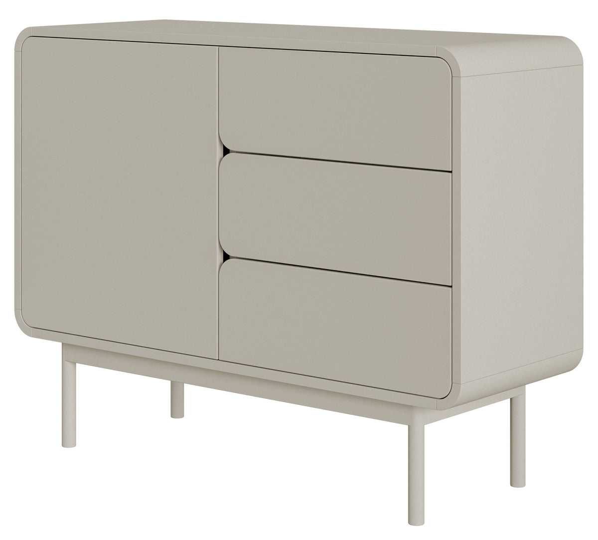 Komoda Oro 104 cm z trzema szufladami kaszmir