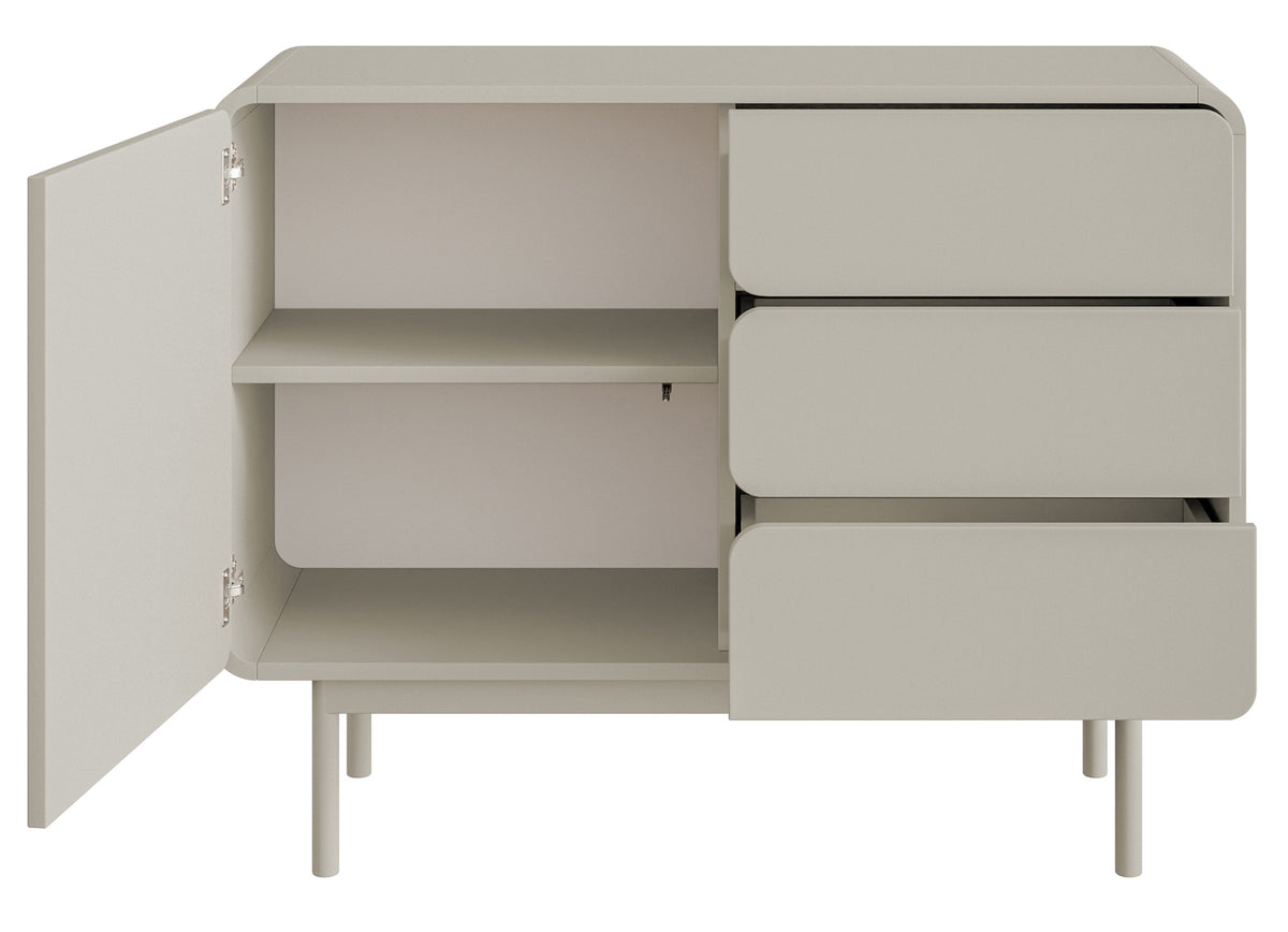 Komoda Oro 104 cm z trzema szufladami kaszmir