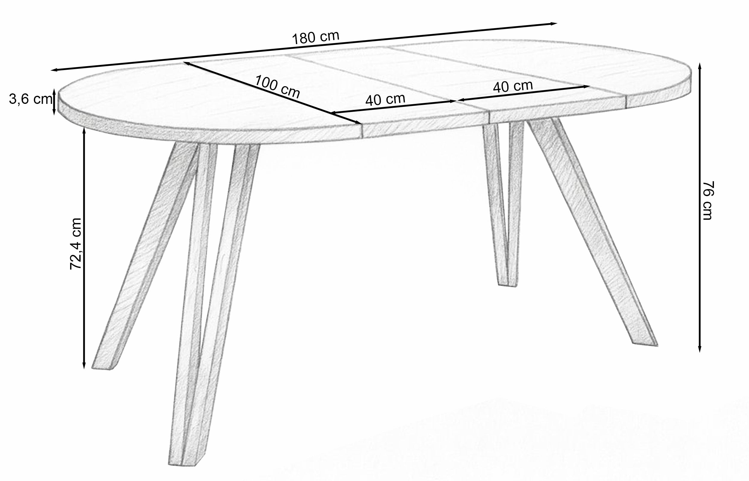 Stół rozkładany do jadalni Nuuvel 100-180x100 cm dąb cremona z czarnymi nogami hairpin