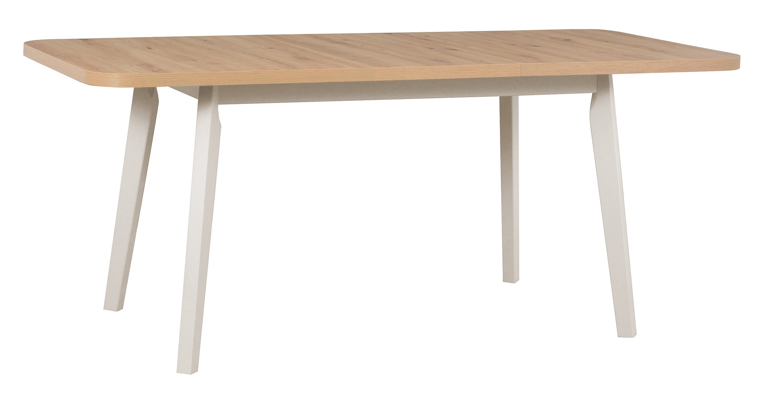 Stół drewniany do jadalni rozkładany Dimenly 140-180x80 cm kaszmir/dąb artisan