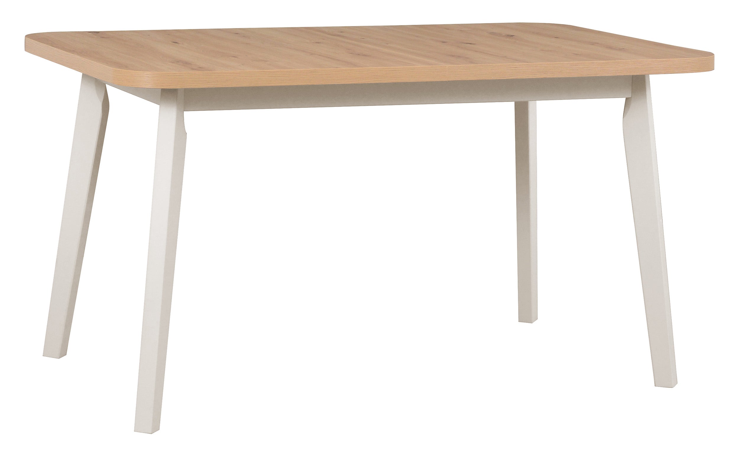 Stół drewniany do jadalni rozkładany Dimenly 140-180x80 cm kaszmir/dąb artisan