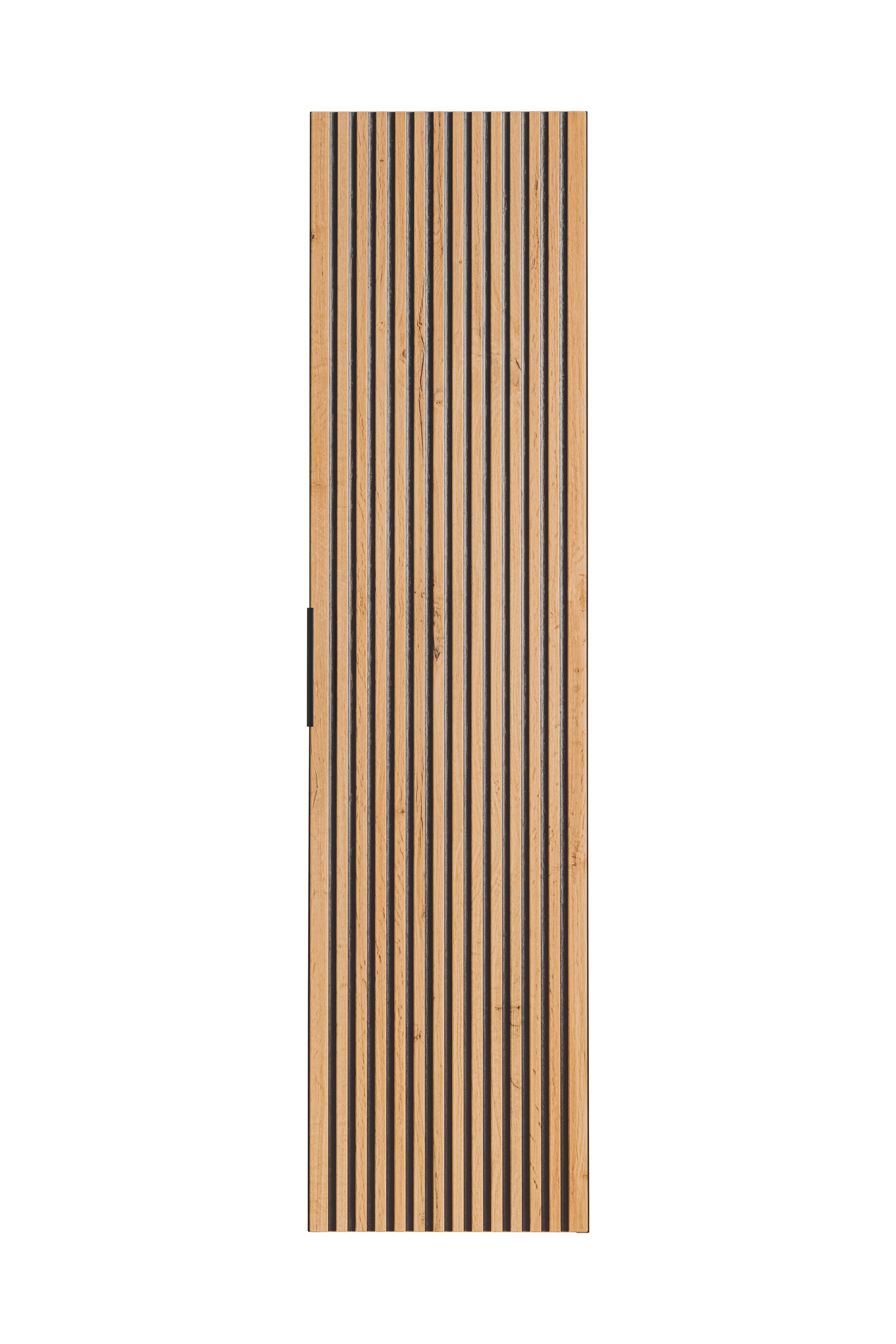 Słupek łazienkowy Ossolies 35x140 cm wiszący czarny/dąb lamele