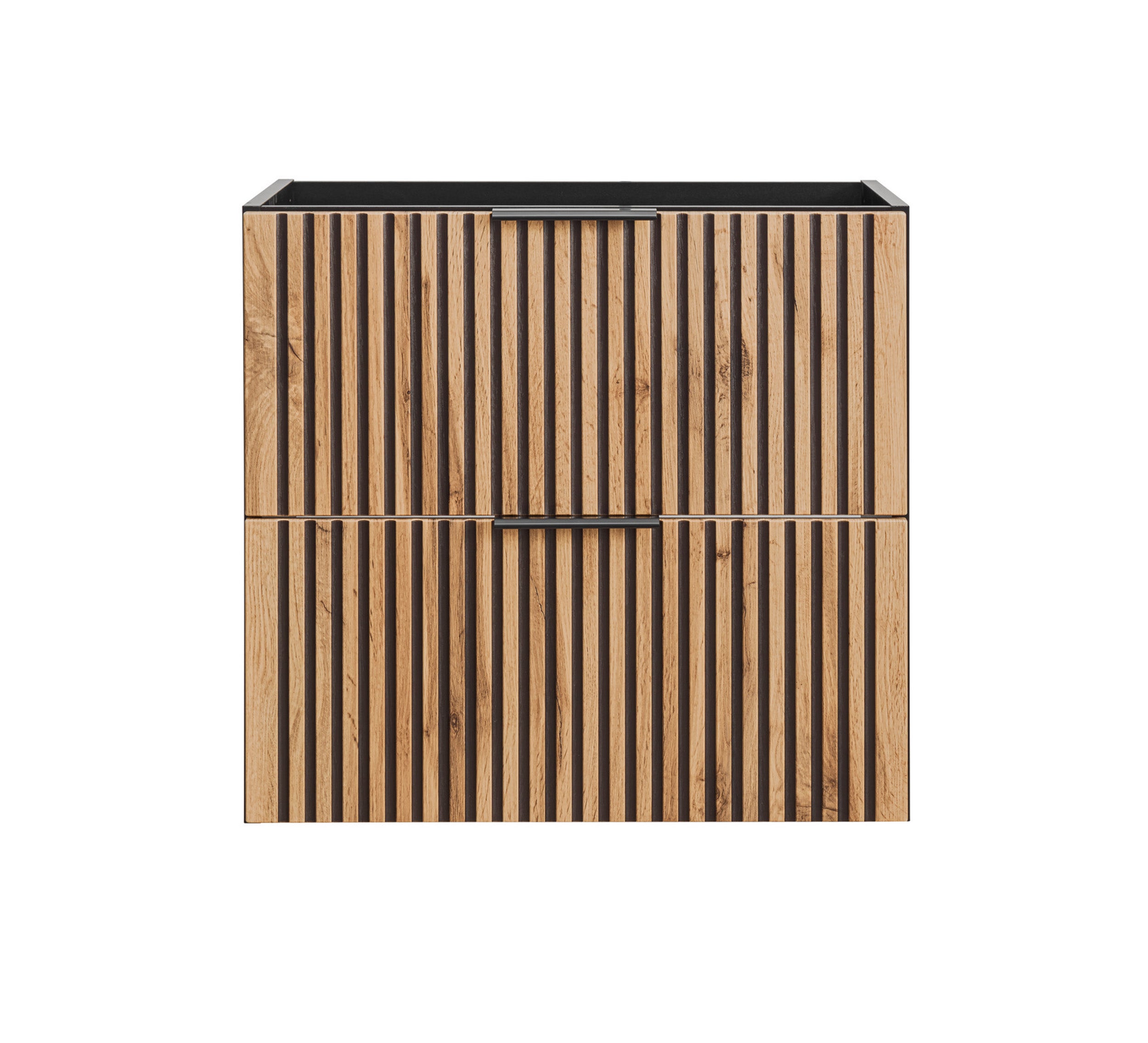 Szafka pod umywalkę Ossolies 60 cm czarna/dąb lamele