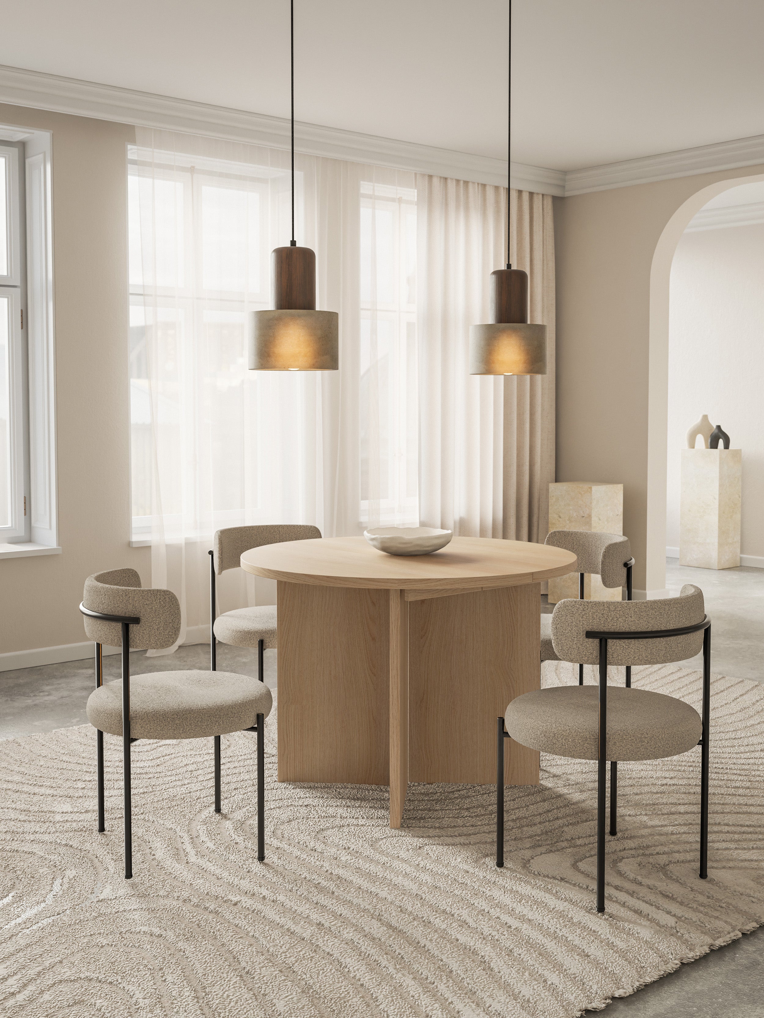 Stół rozkładany do jadalni Ovo okrągły 110-190x110 cm dąb lindberg