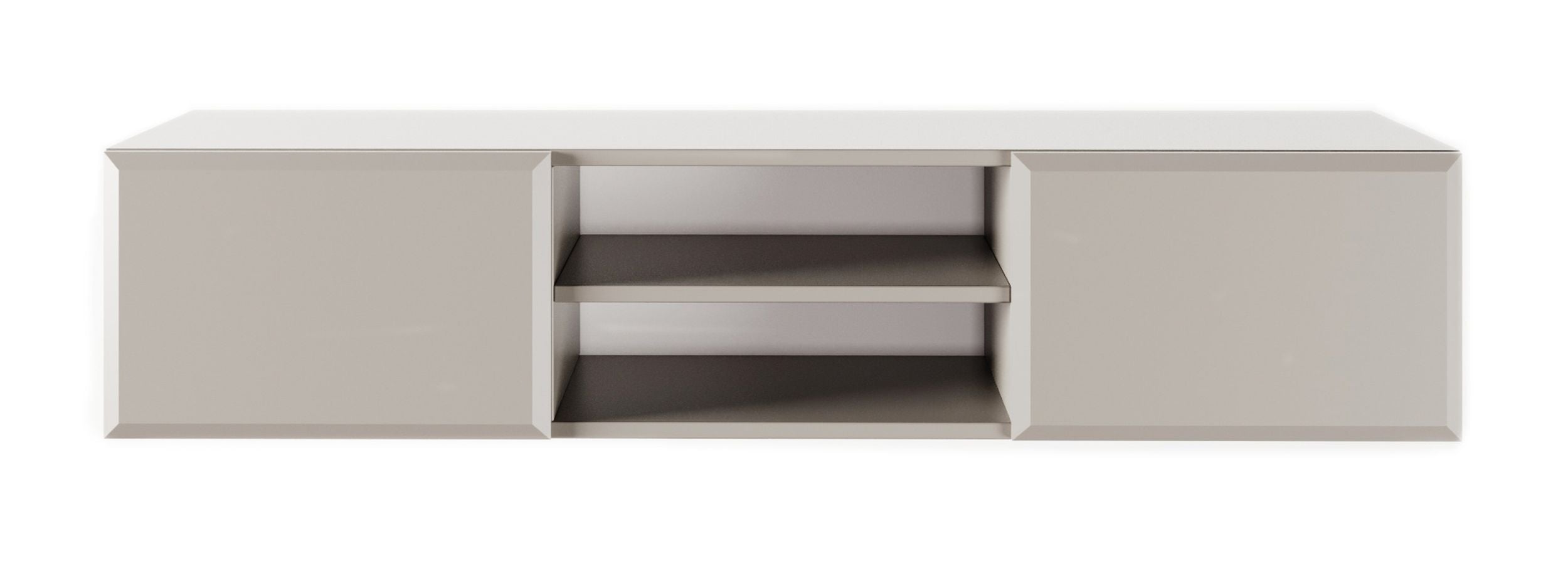 Szafka RTV Chocolated dwudrzwiowa z wnęką 137 cm wisząca beż piaskowy