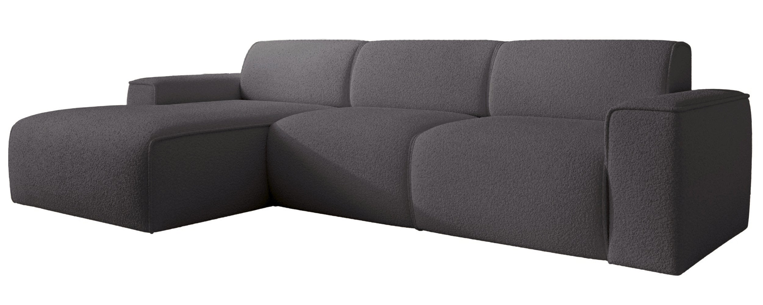 Narożnik Bouvi L-kształtny lewostronny ciemnoszary boucle