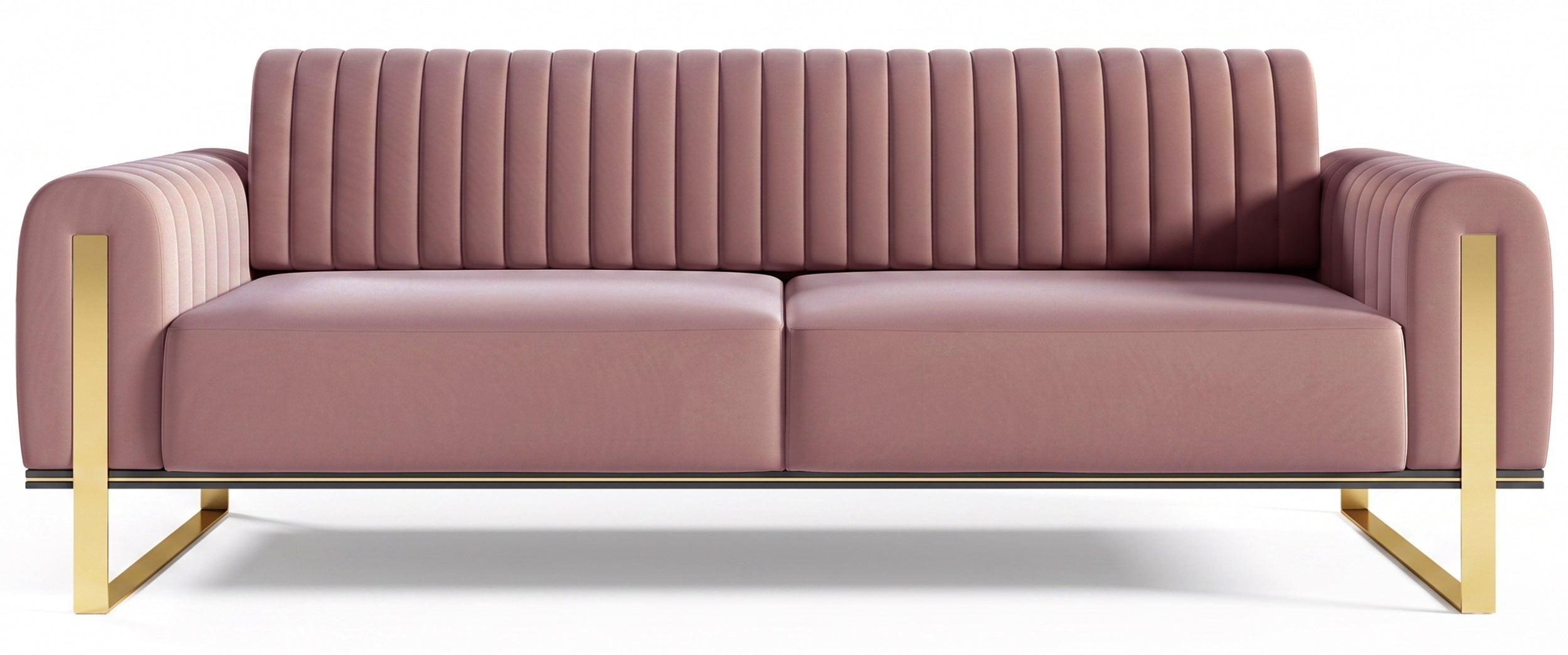 Sofa trzyosobowa Parissa różowa welur