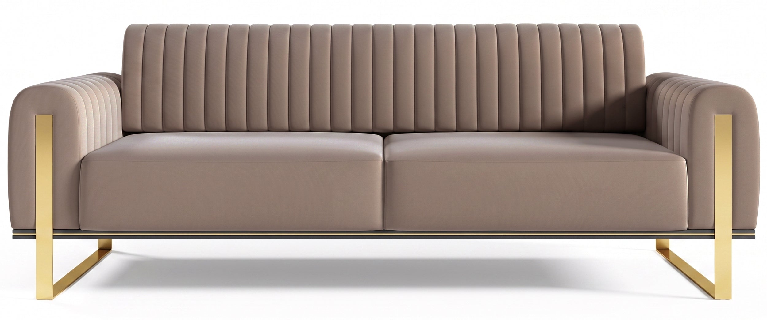 Sofa trzyosobowa Parissa brązowa welur