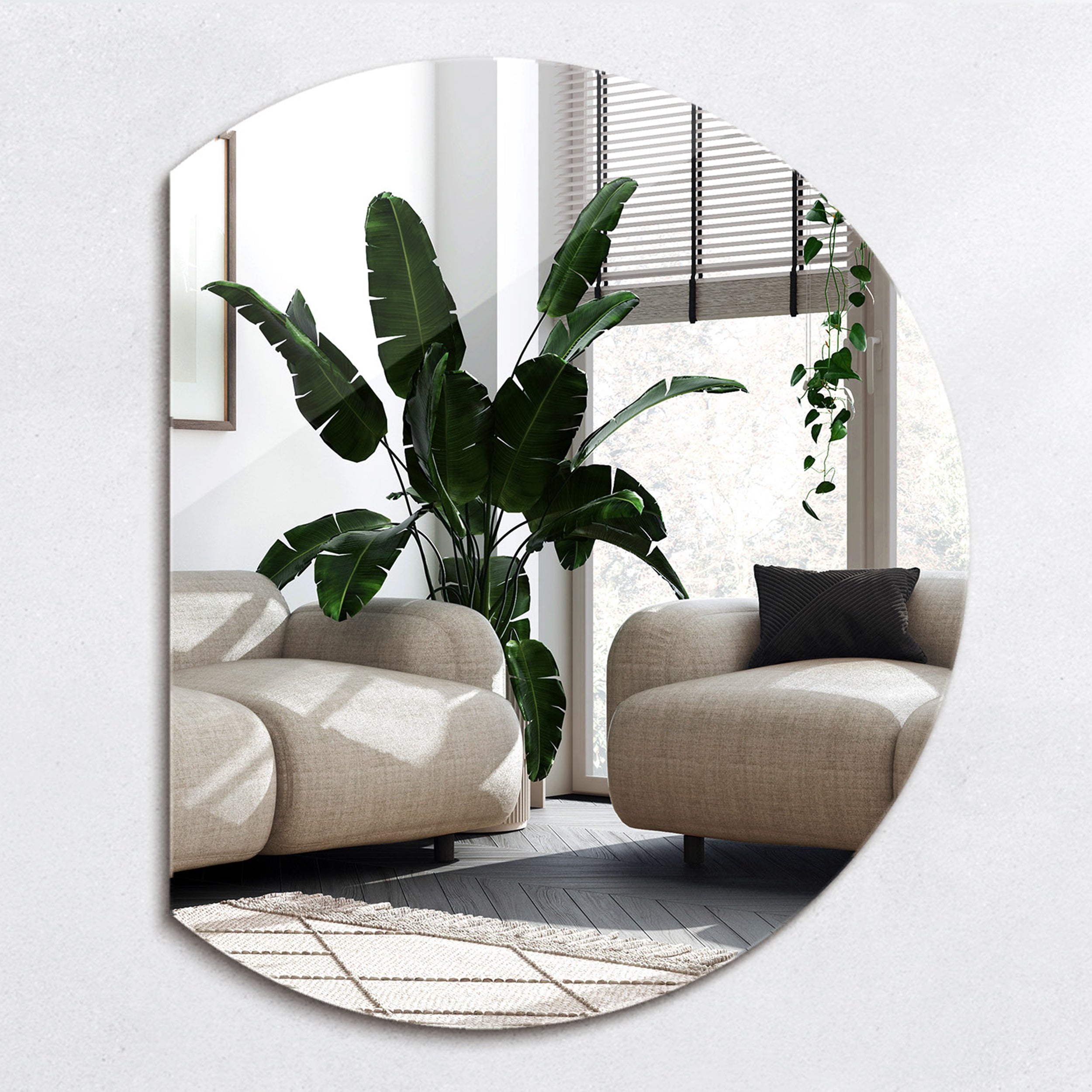 Lustro wiszące ścięte Ovysse 90x74 cm