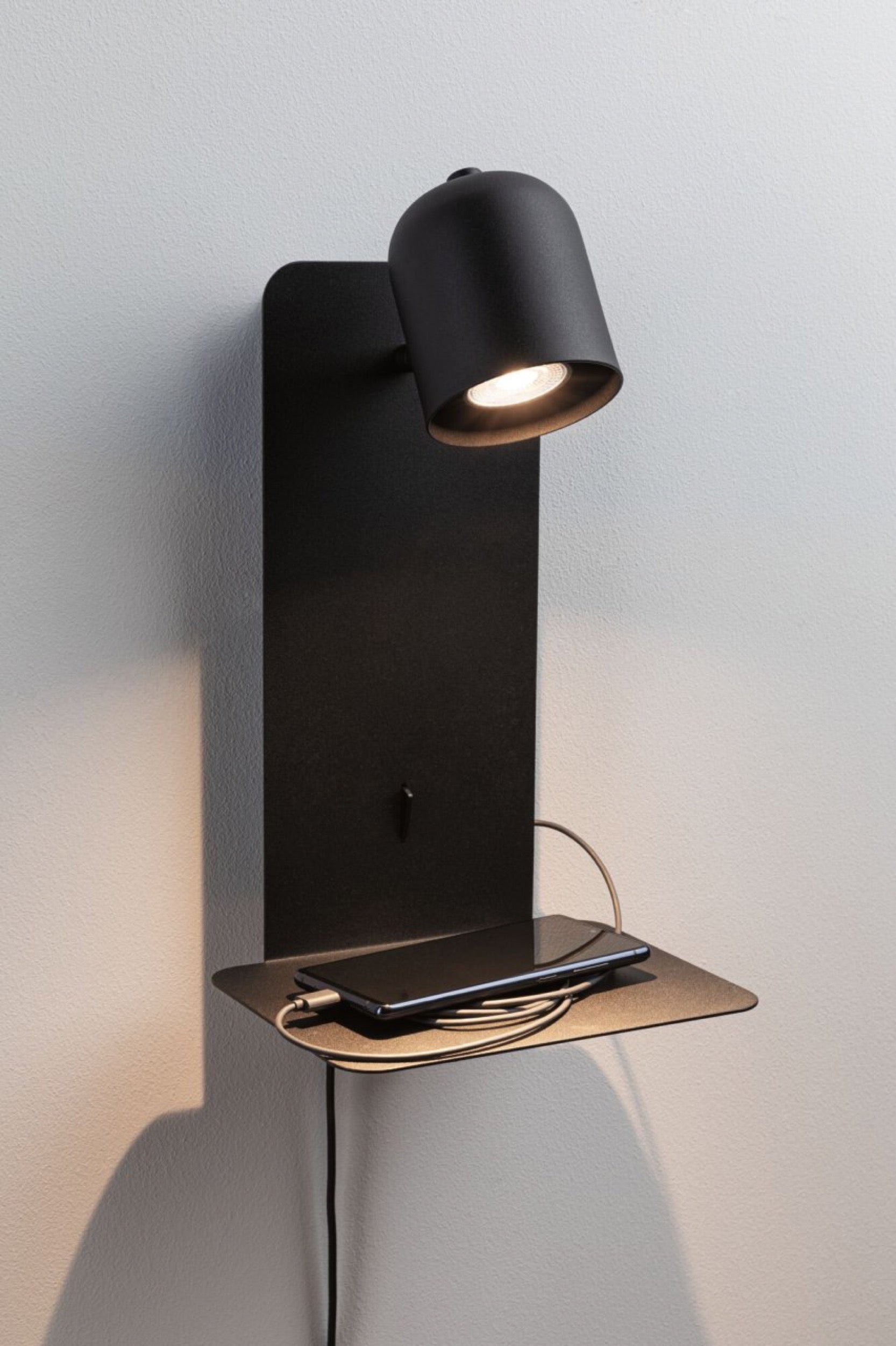 Lampa ścienna ze stolikiem Malena czarna