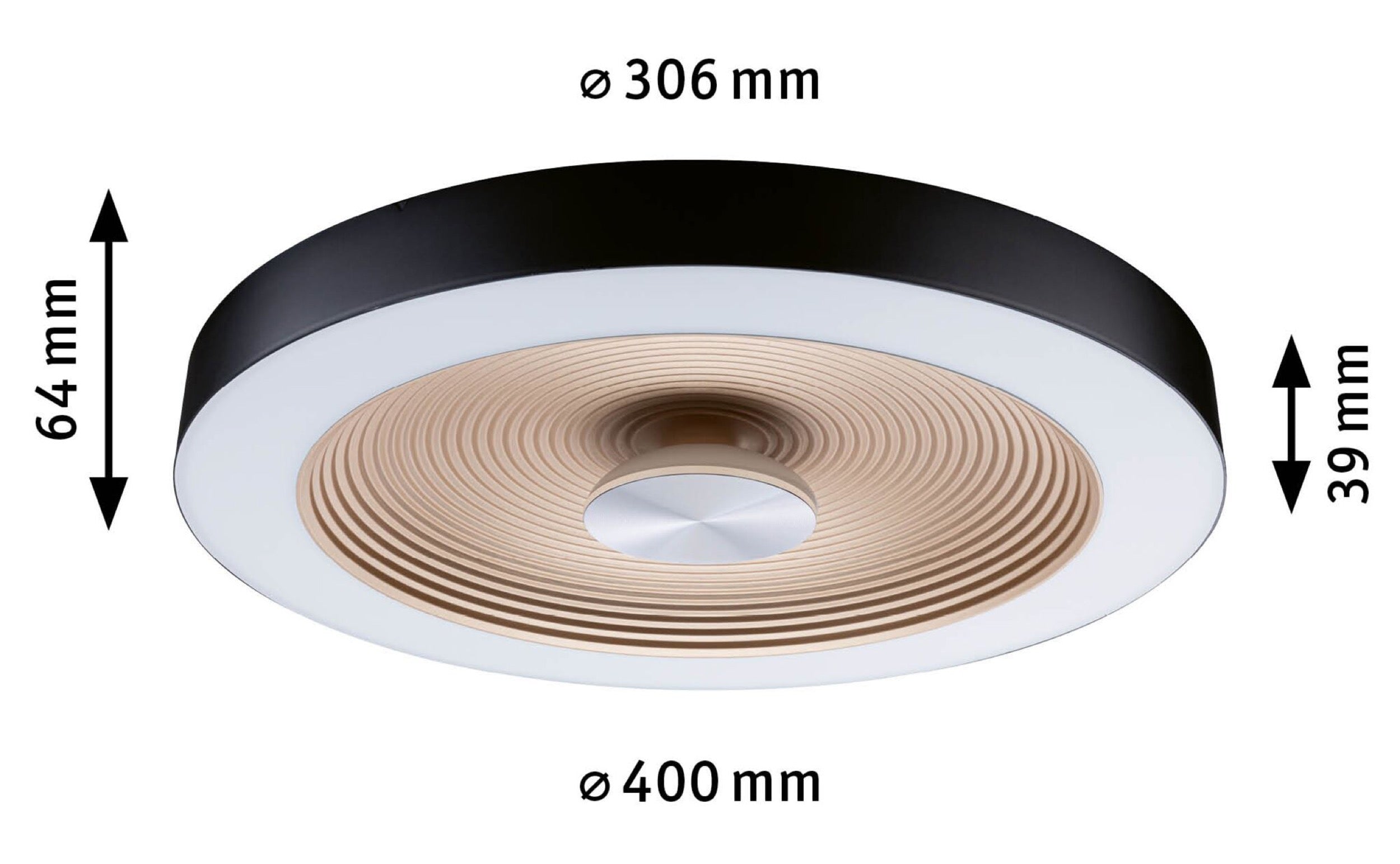 Plafon Volea LED 40 cm czarno-złoty