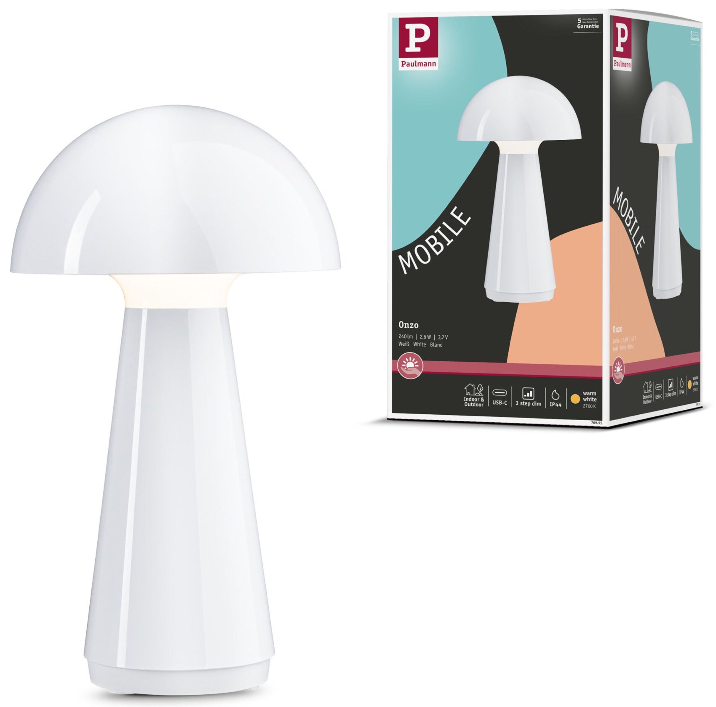 Lampa stołowa Onzo LED biały połysk