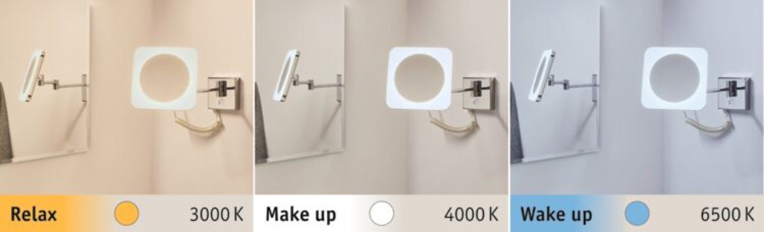 Lusterko kosmetyczne Jora LED chrom