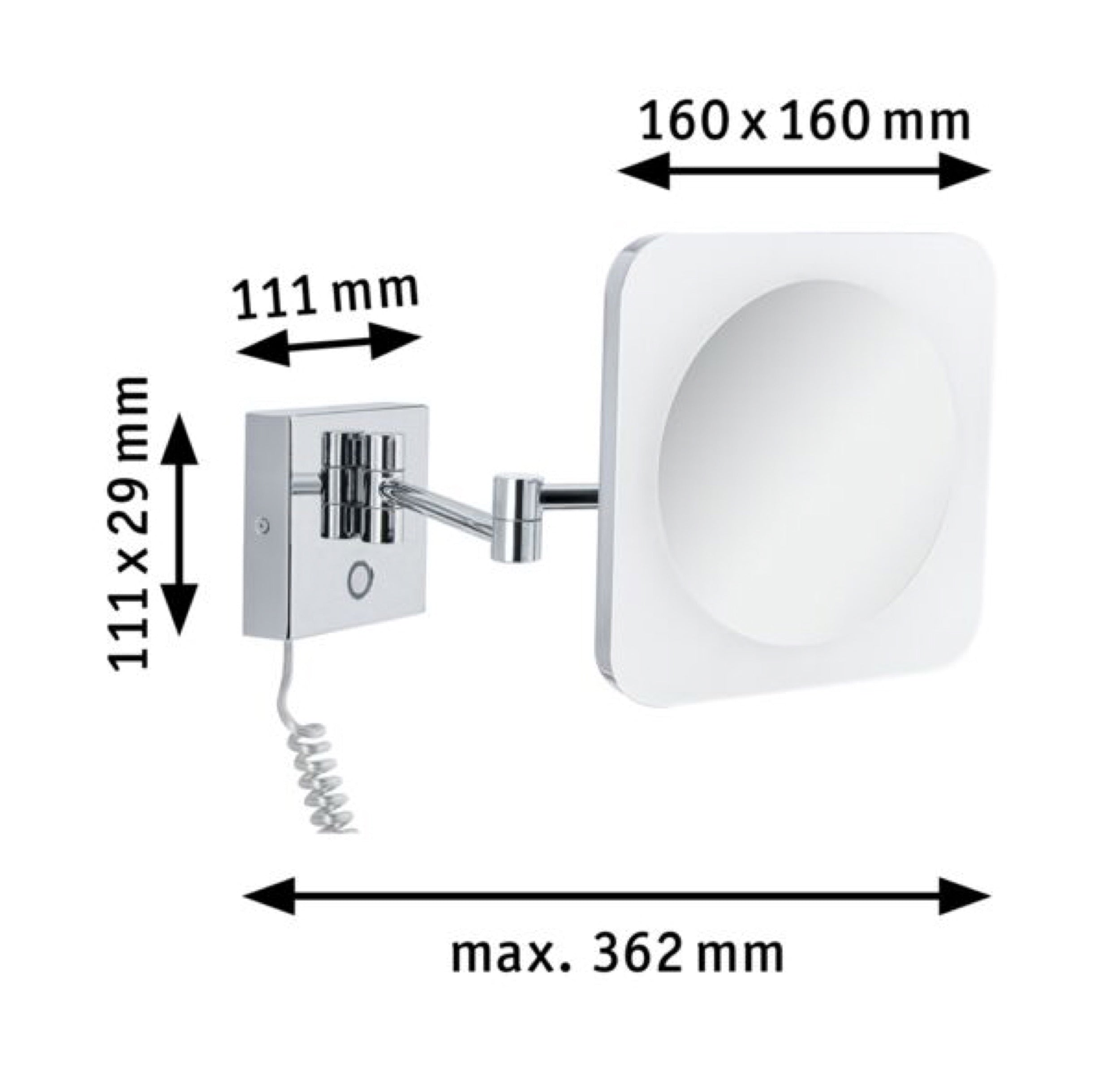 Lusterko kosmetyczne Jora LED chrom