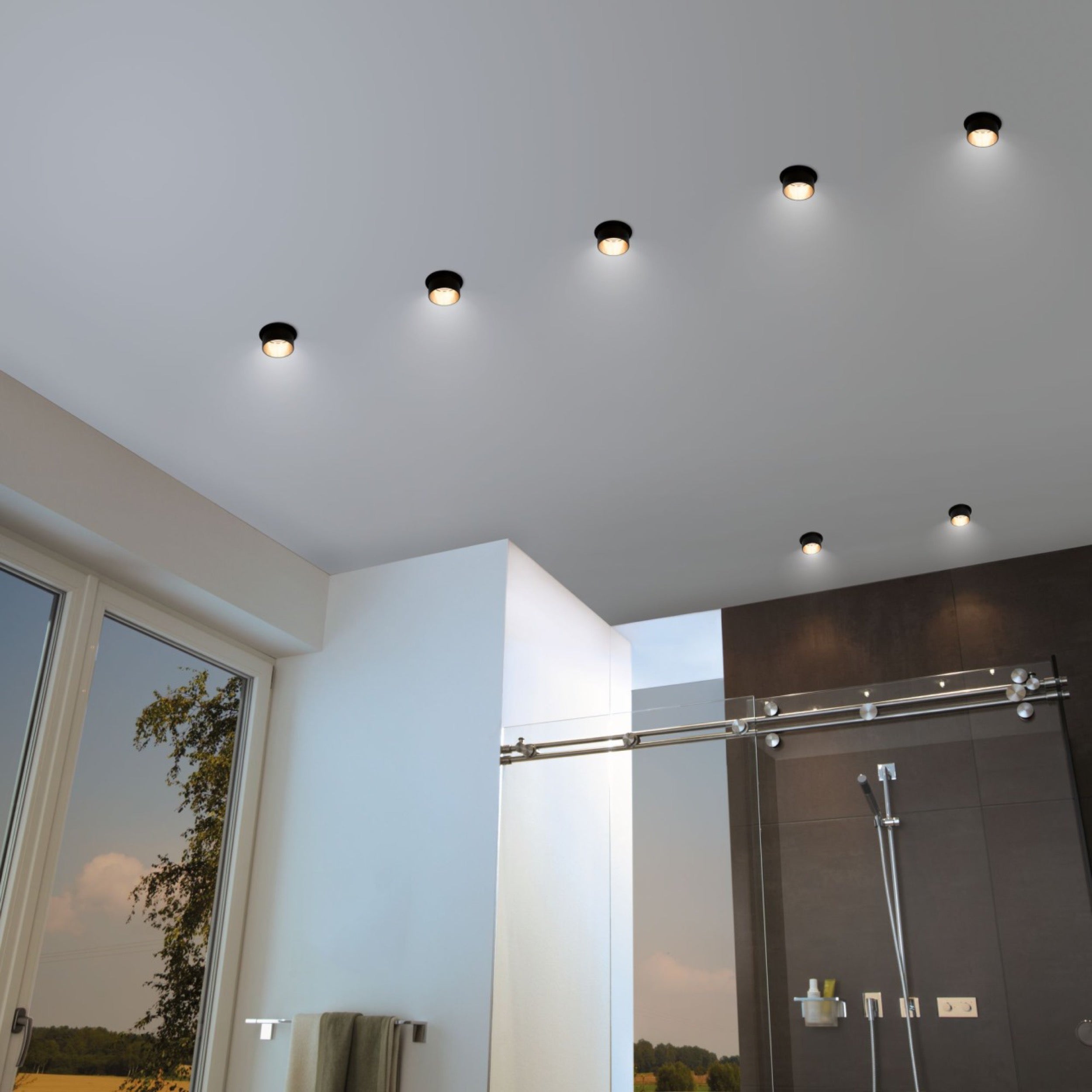 Lampa podtynkowa Gil LED czarno-złoty mat