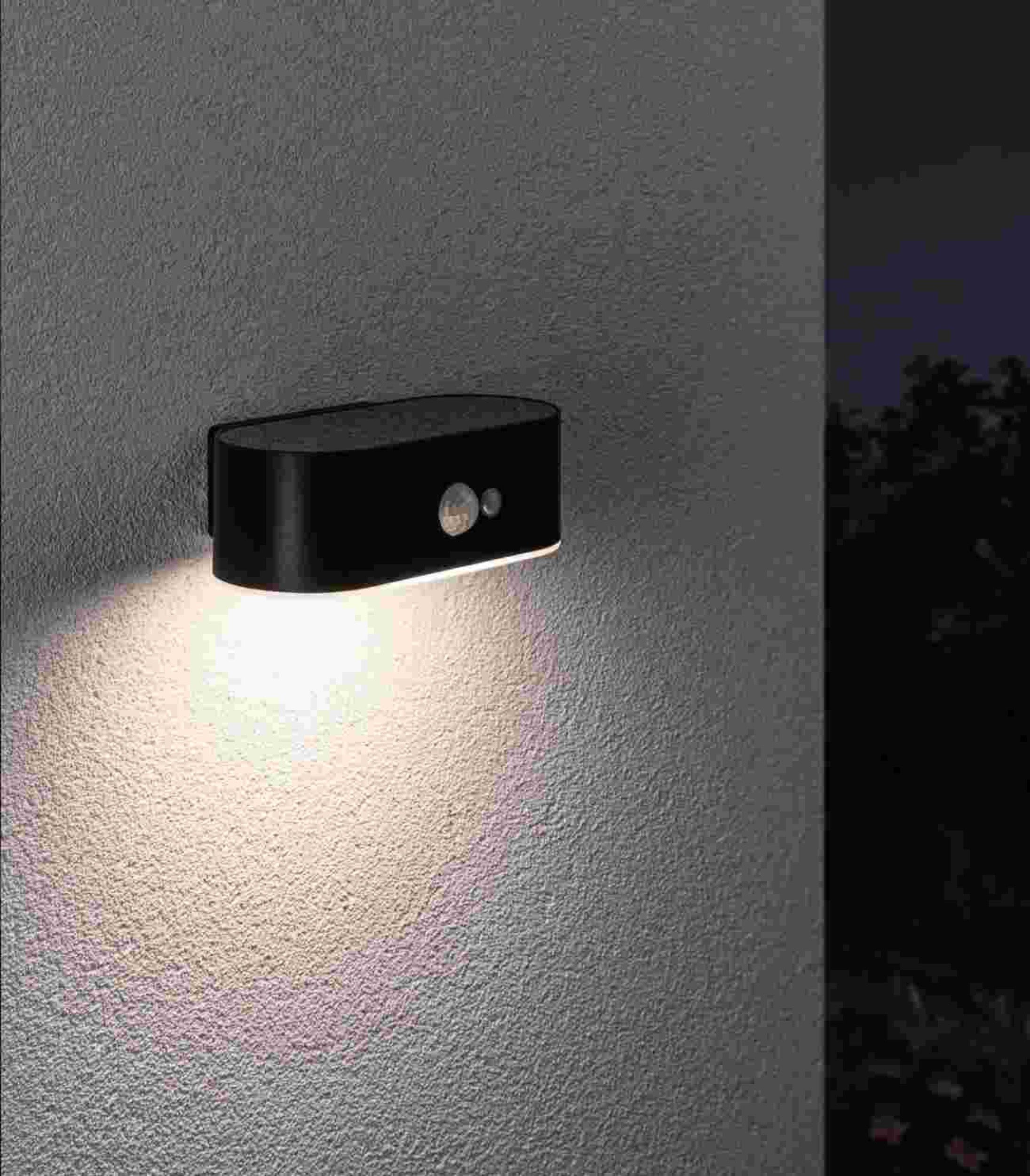 Kinkiet solarny Asya LED z czujnikiem ruchu i zmierzchu antracytowy