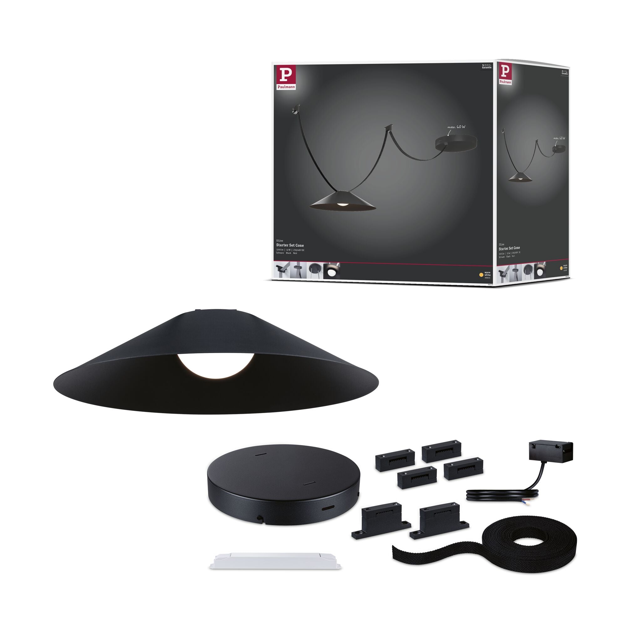 Zestaw kompletny systemu ULine Cone LED 5 m czarny